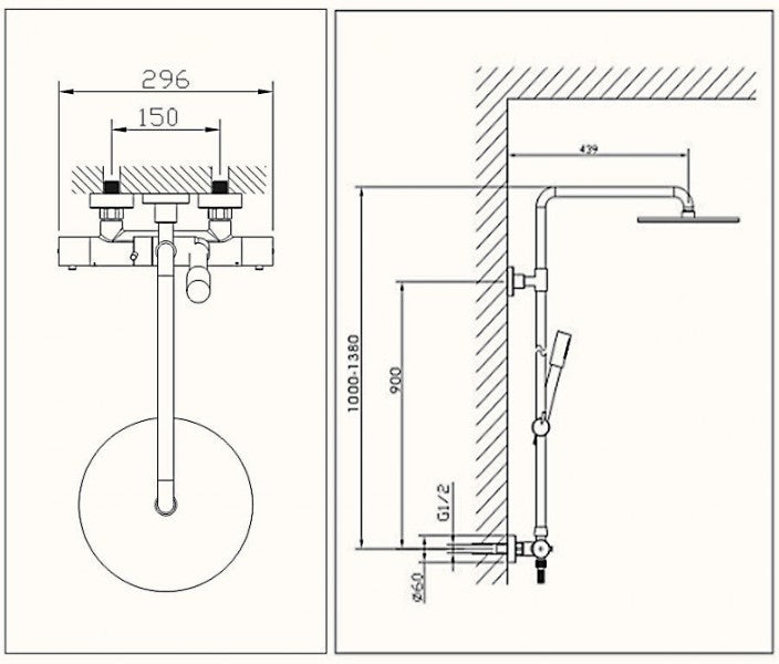 Design duschpelare termostat 4011 BASIC