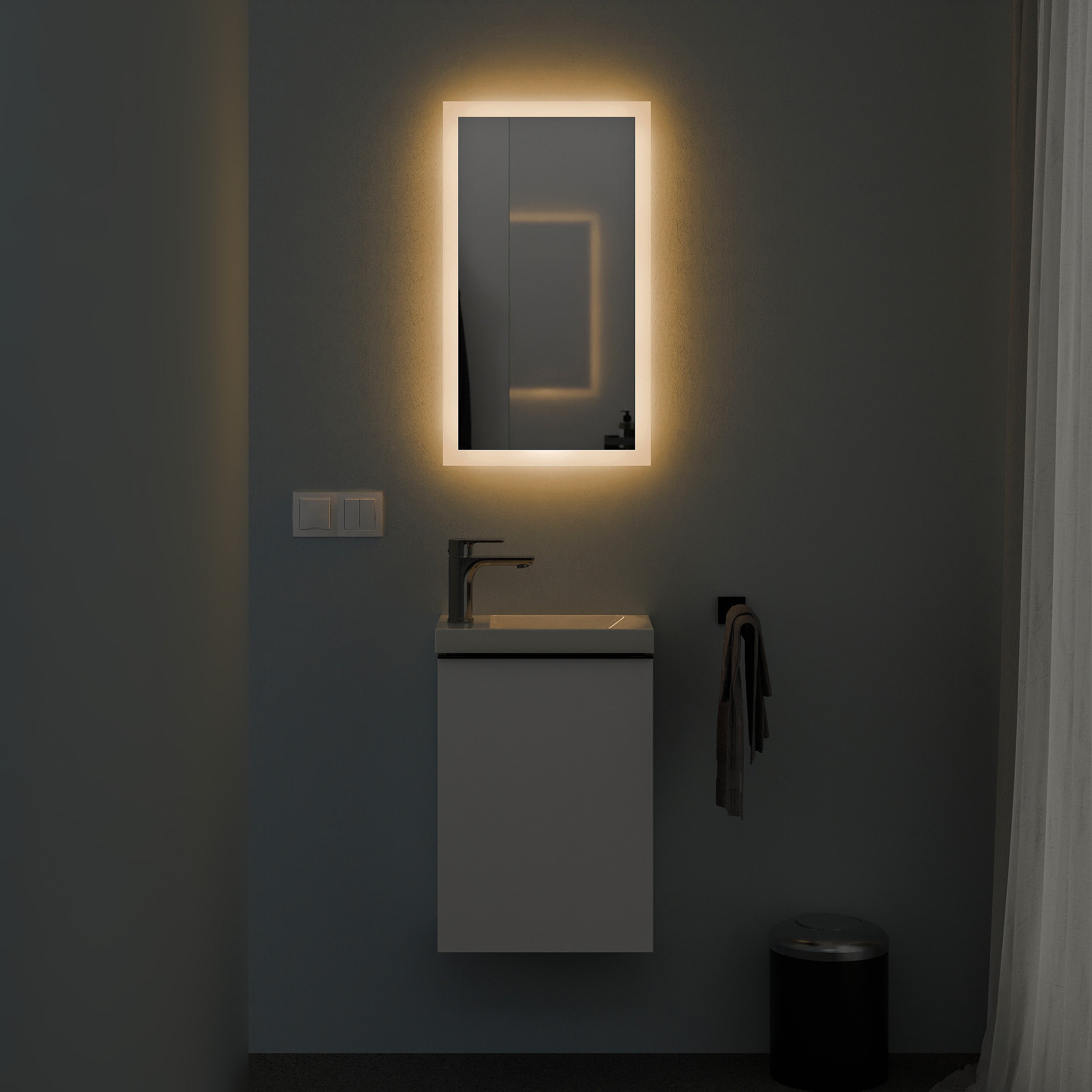 Badrumsmöbel set VIREO 40 cm med tvättställ