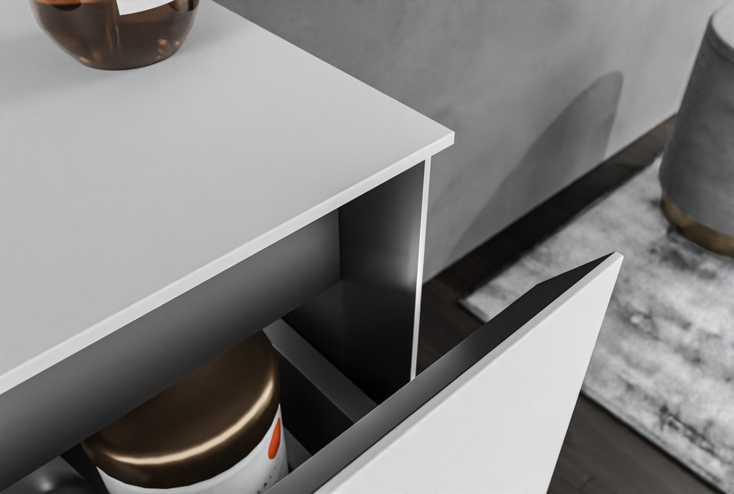 Tvättställsskåp ARCTIC 1200 Vit Softtouch för bänkskiva