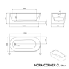 Fristående hörnbadkar NORA CORNER