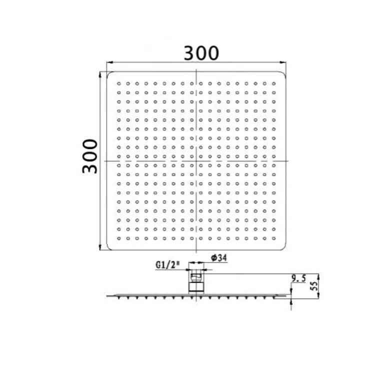 Fyrkantigt duschmunstycke DPG2005