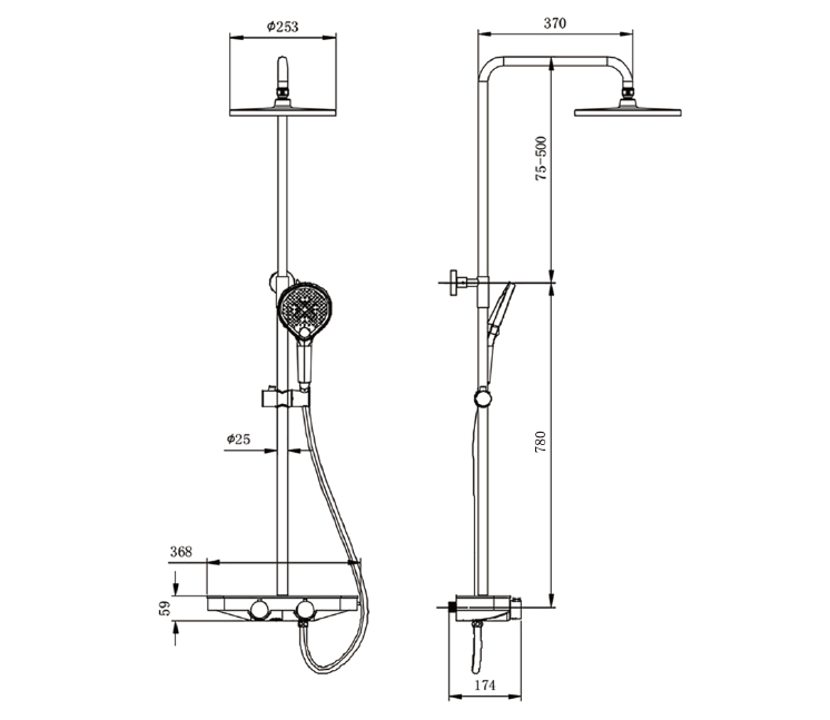 Duschsystem Termostat BS371
