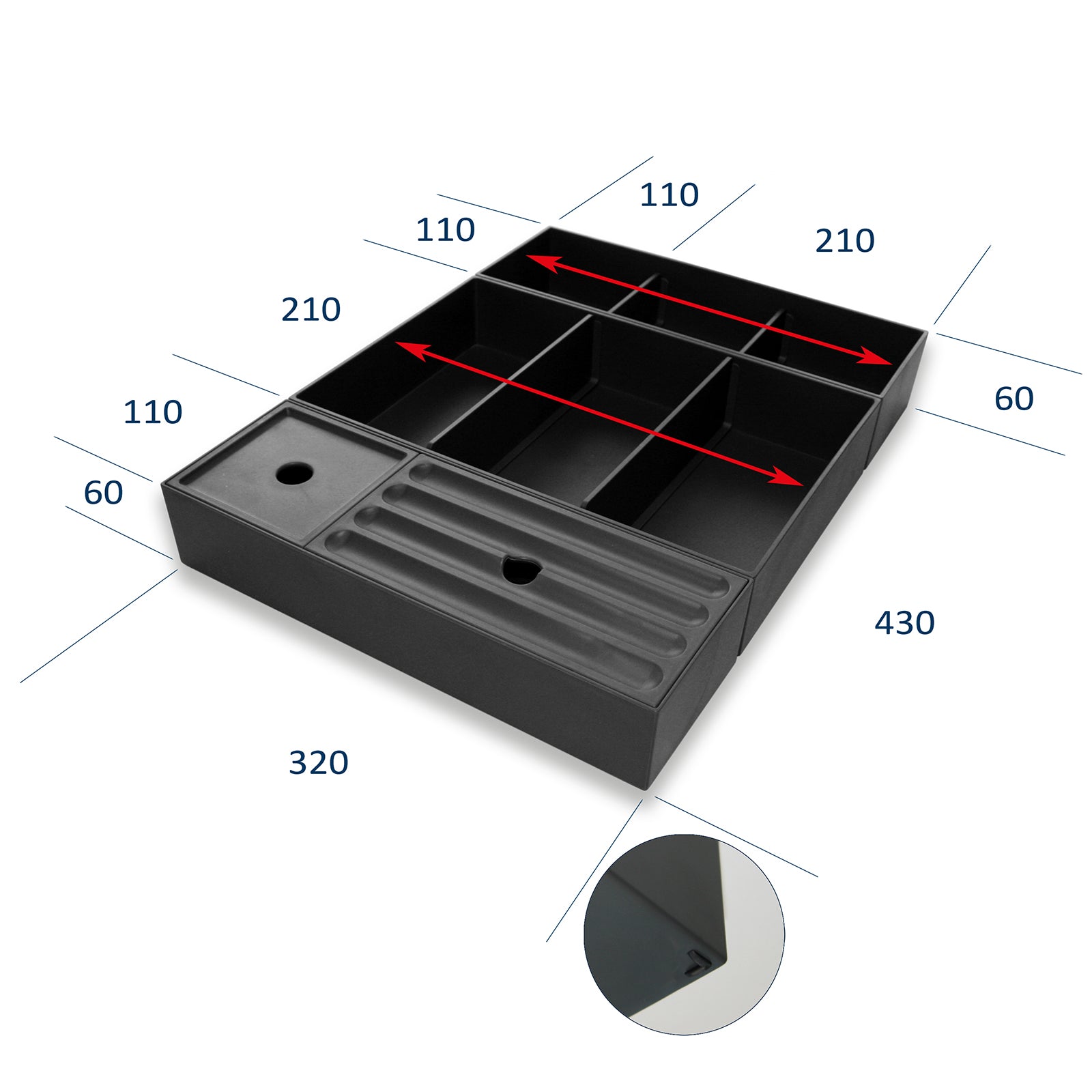 Lådinlägg kosmetikinlägg COMBI