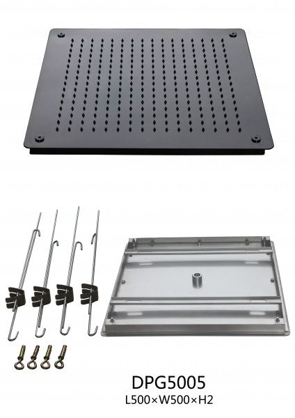 Fyrkantigt duschmunstycke, extra platt av rostfritt stål DPG2005