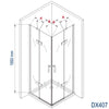 Hörn-dusch med svängdörrar DX407