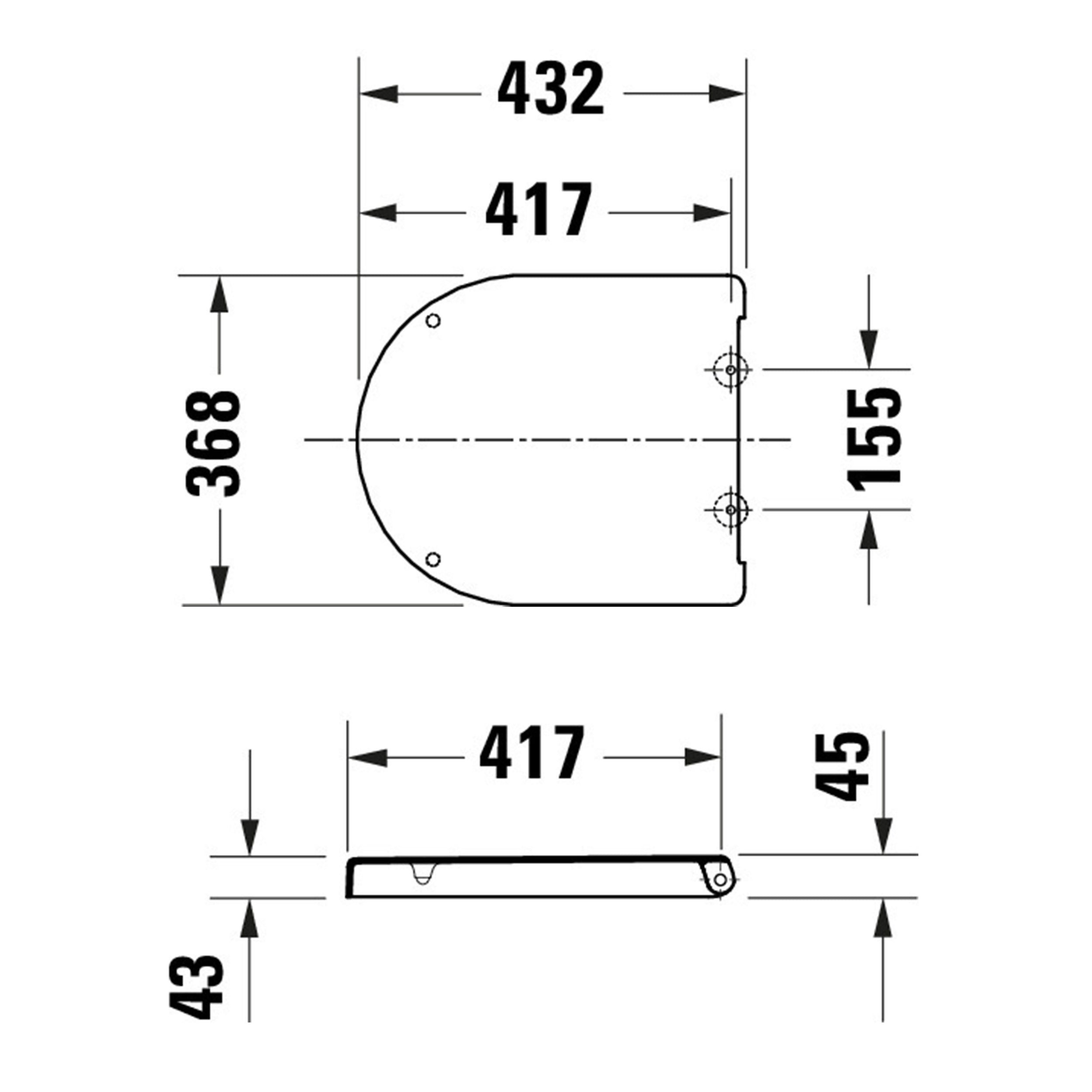 Duravit Univavo universell toalettsits med mjukstängning, rund