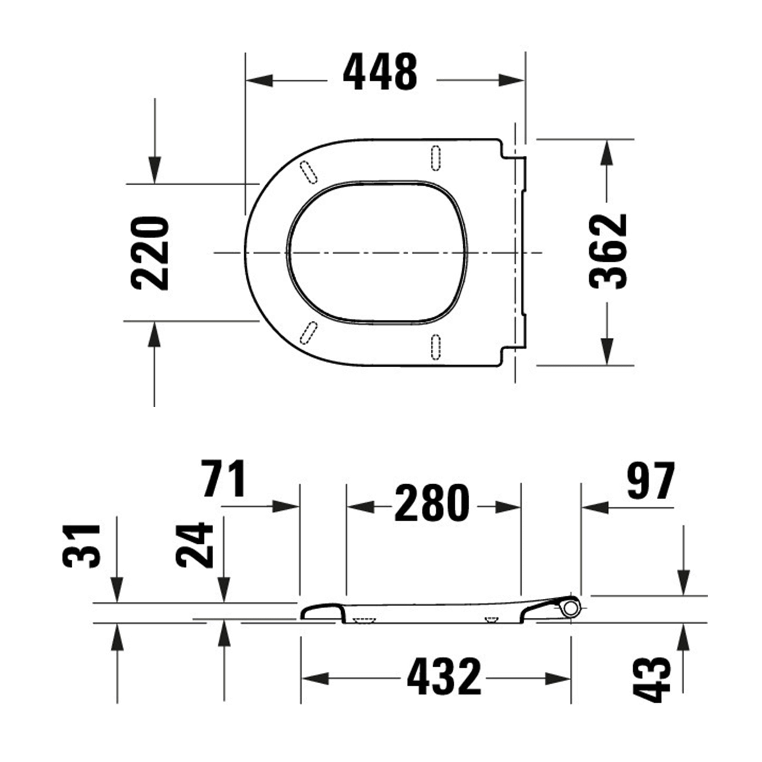 Duravit Univavo universell toalettsits med soft-close, rund
