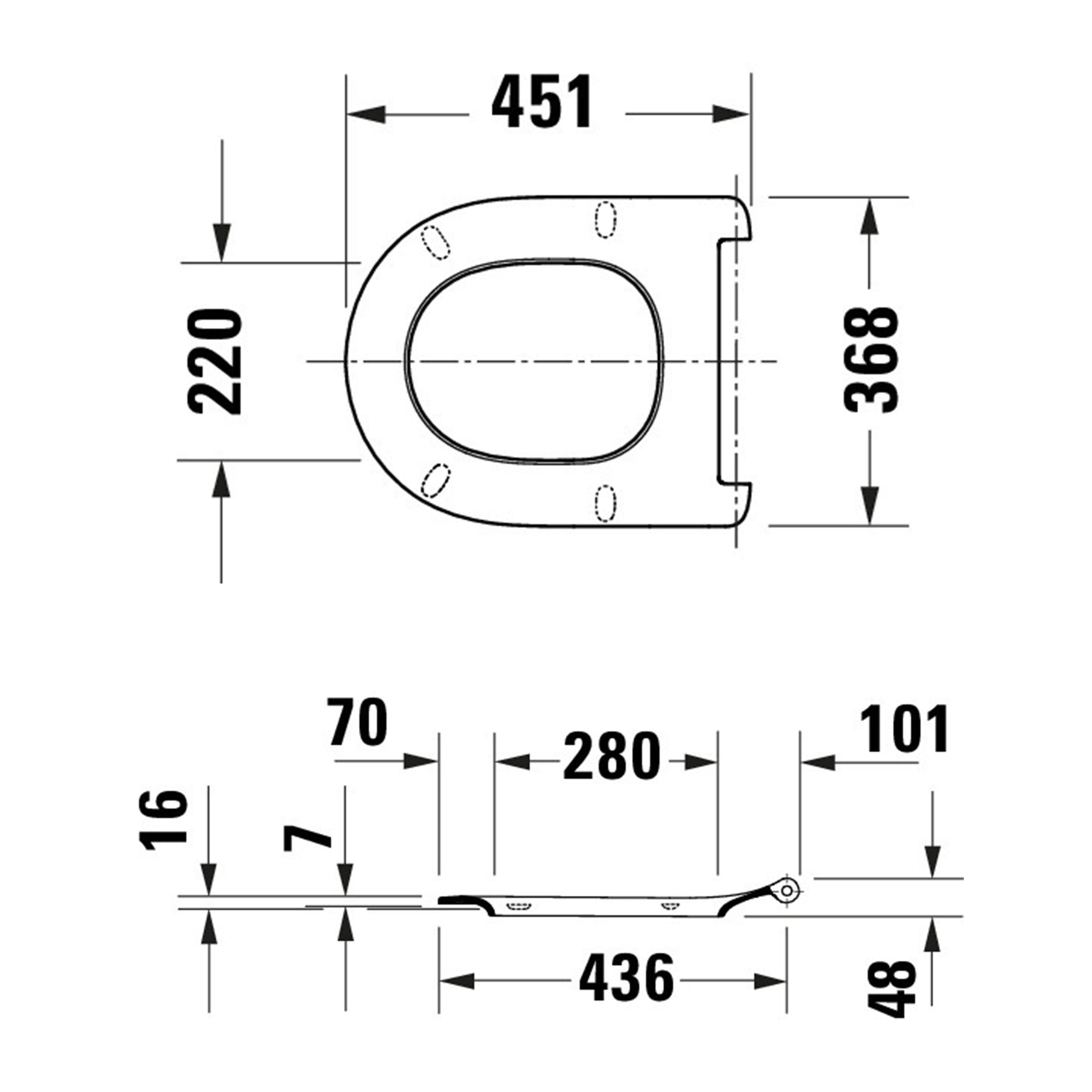 Duravit Univavo universell WC-sits med mjukstängning, rund