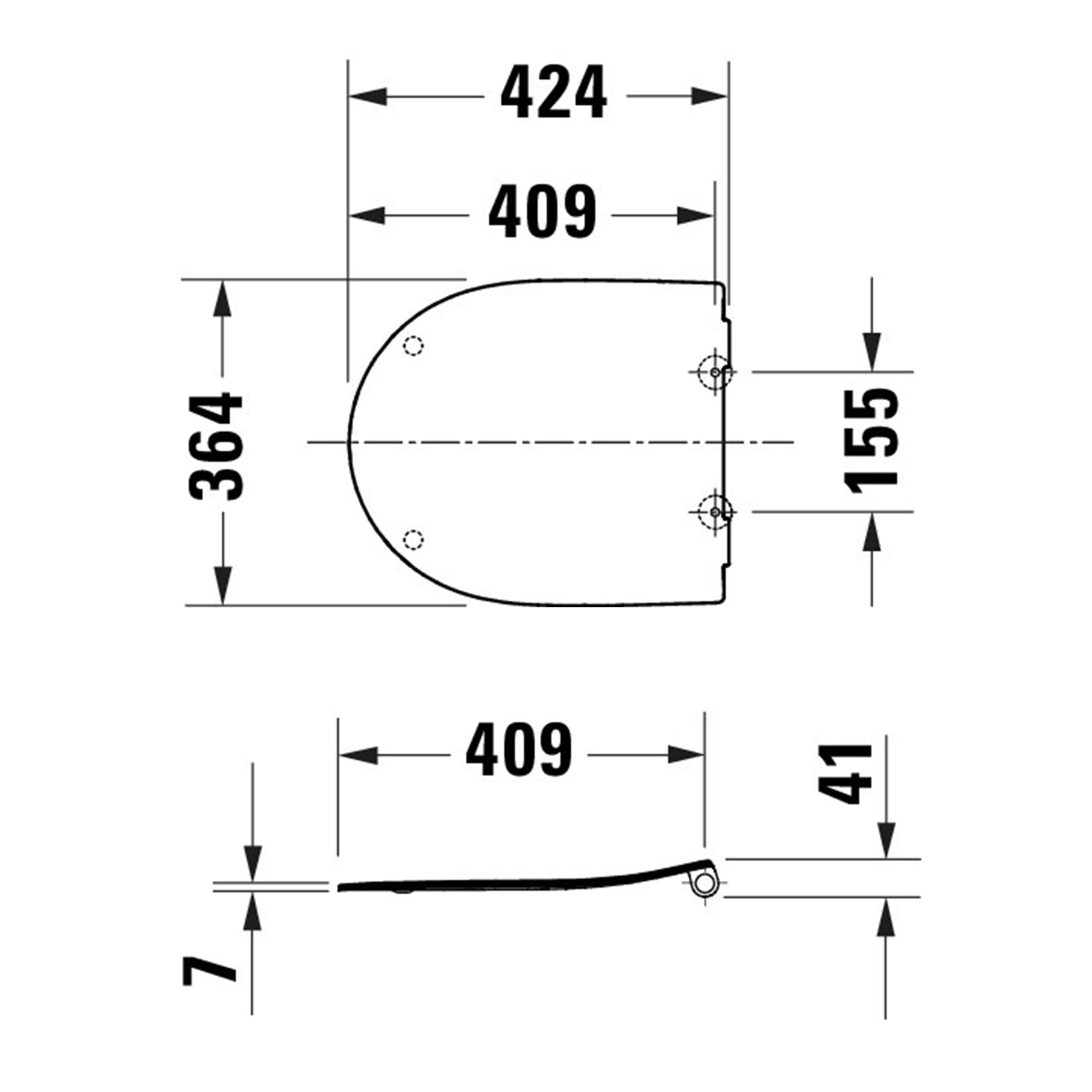 Duravit Univavo Universal WC-stol med mjukstängande mekanism, oval