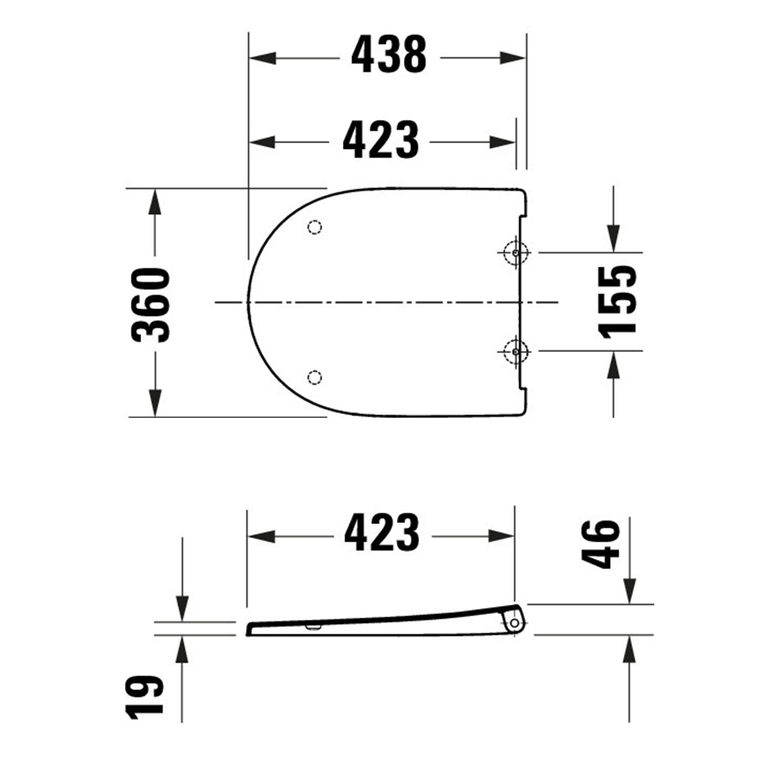 Duravit Univavo universell toalettsits med soft-close, oval