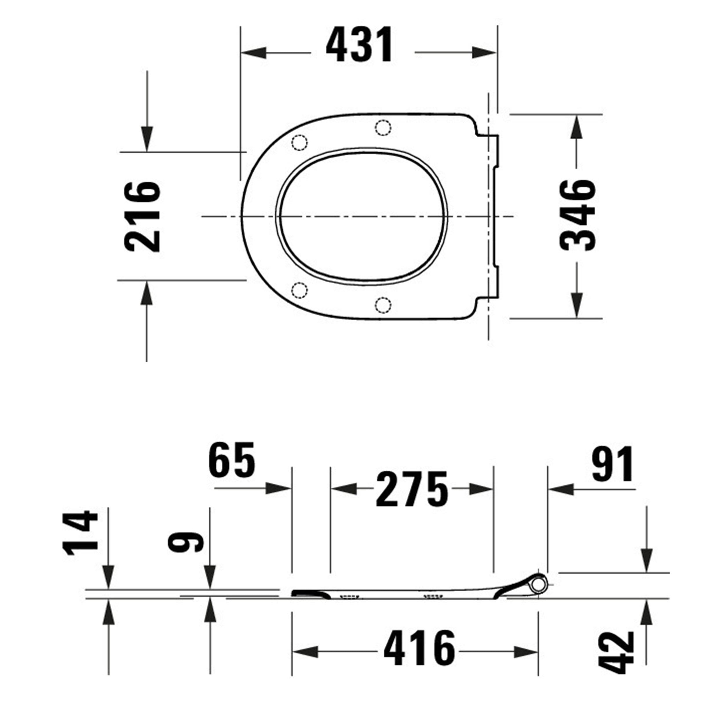 Duravit Univavo universell toalettsits med soft-close, oval