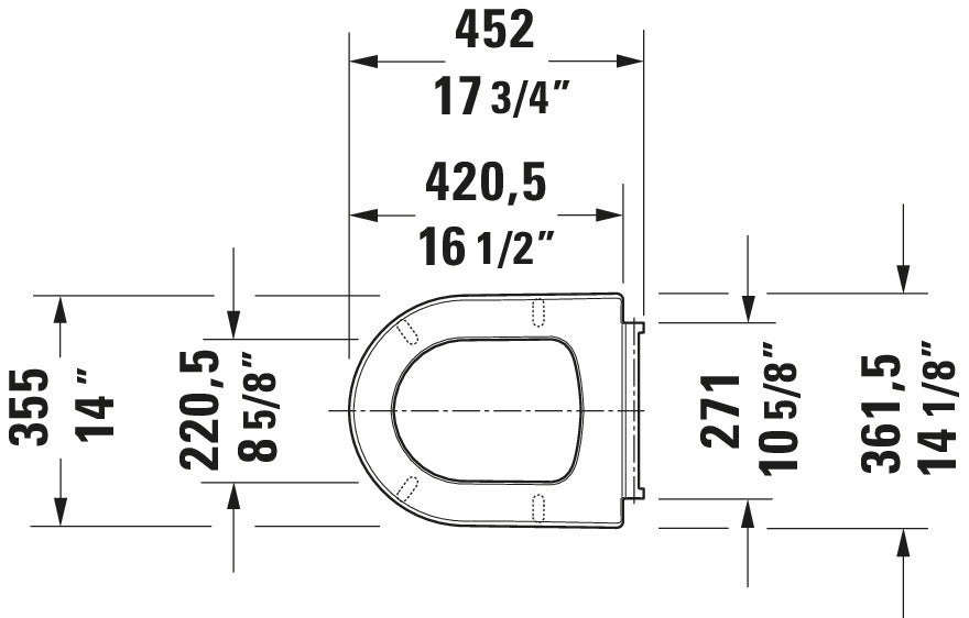 Duravit Universal WC-sits med Soft-Close mekanism för ME by Starck