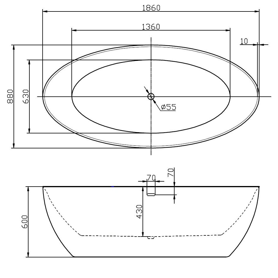 Fristående badkar TERRA