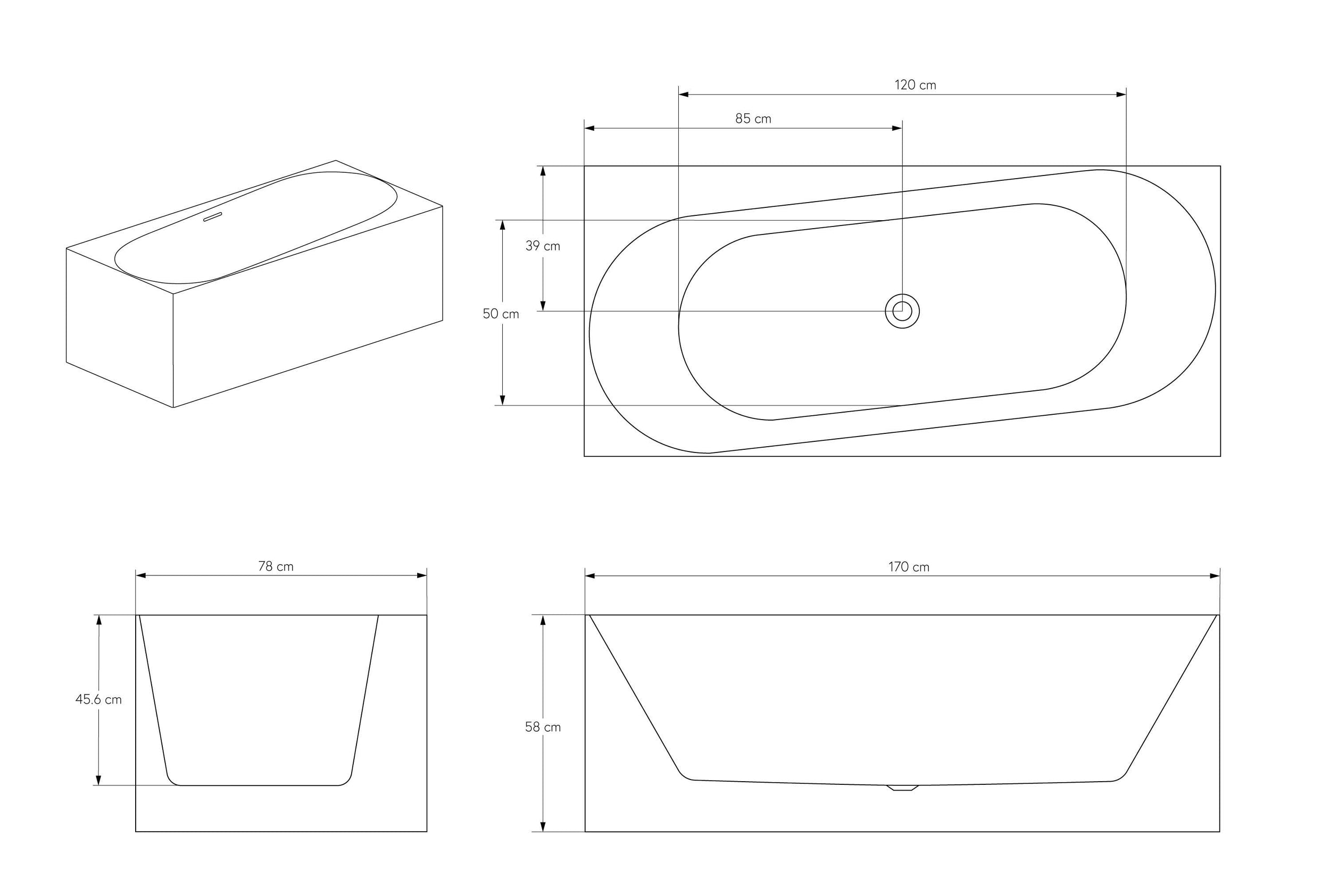Fristående badkar ONDA