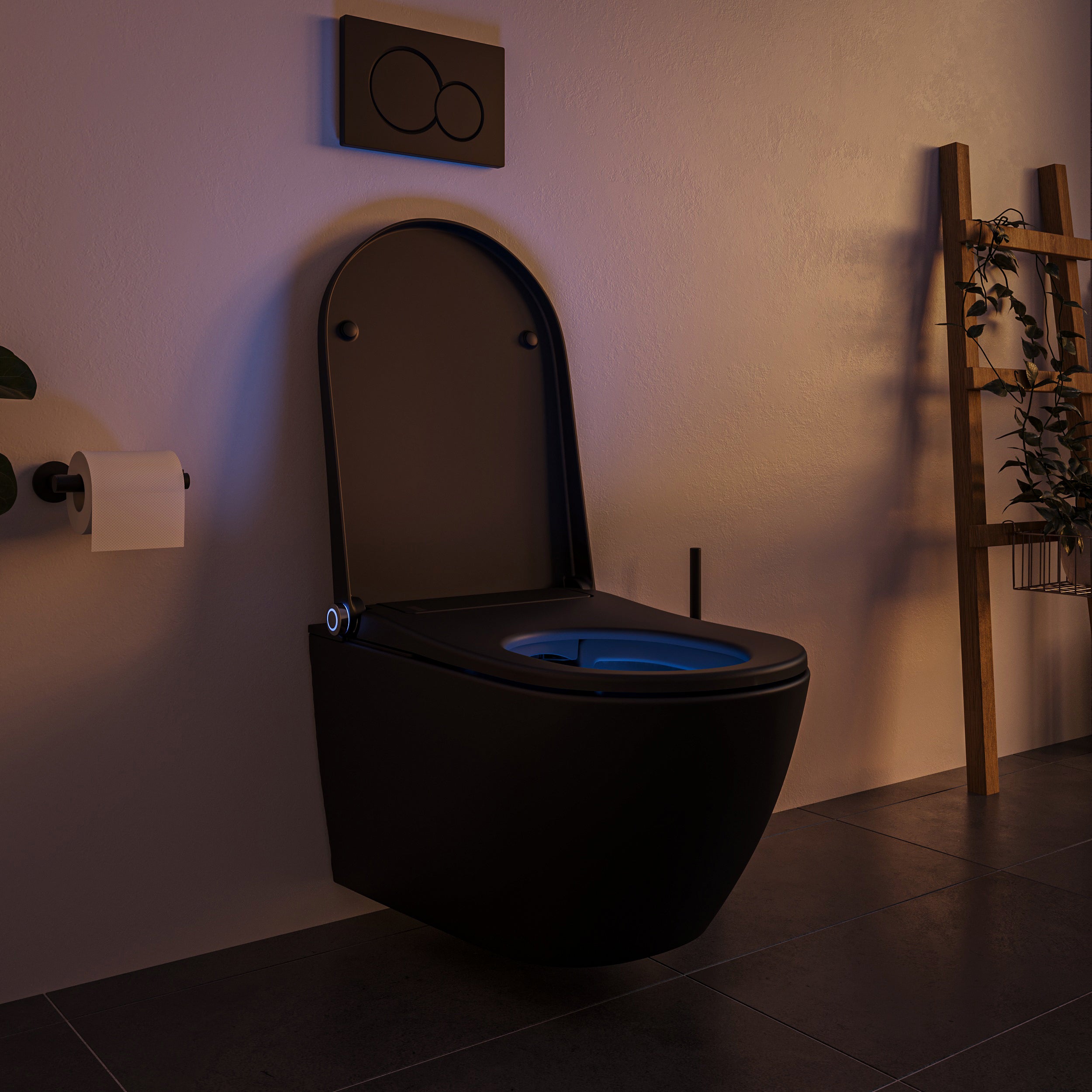 PREMIUM 1102 svart matt duschtoalett
