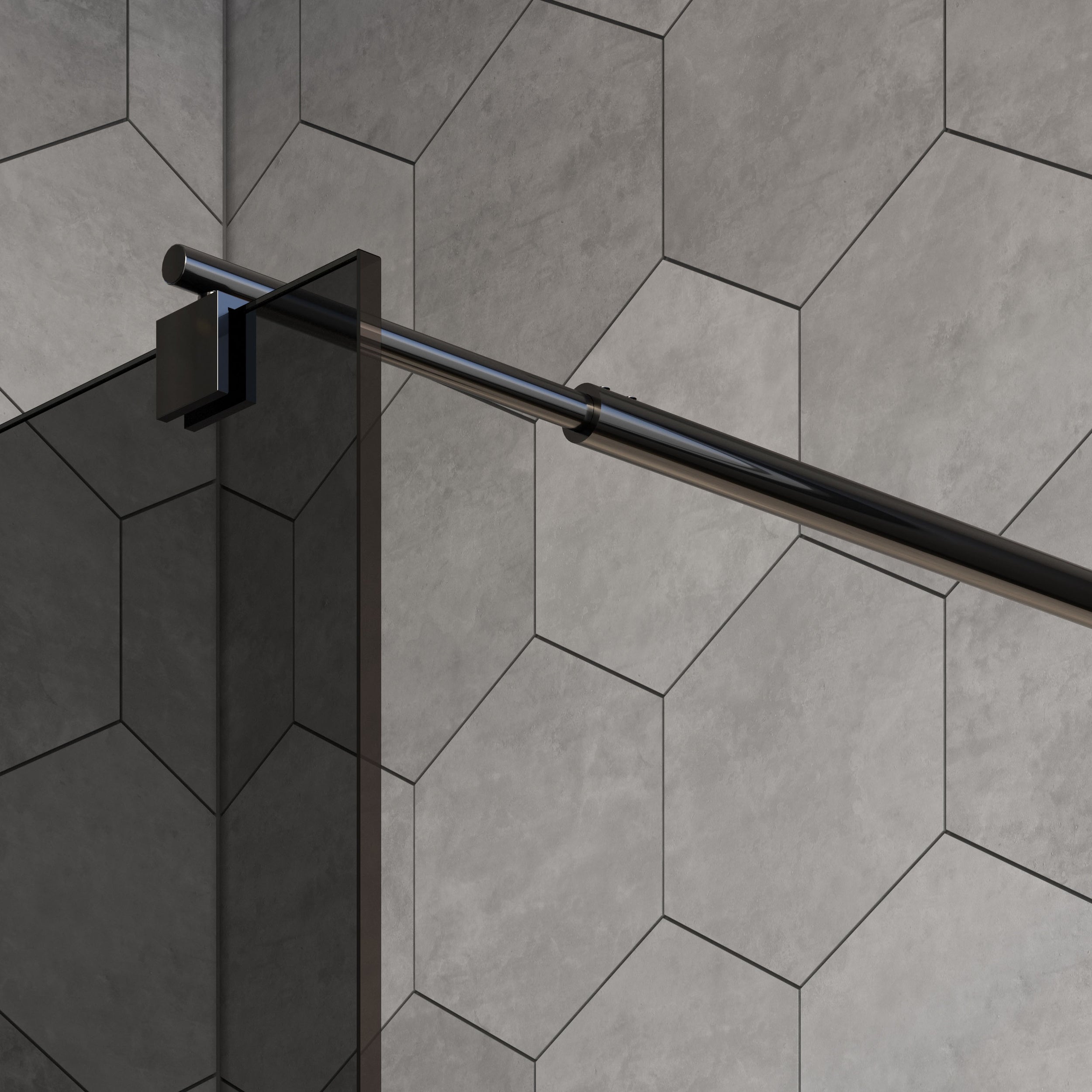 Fast duschvägg EX101 – Nano-beläggning – grått säkerhetsglas 8 mm – olika bredder