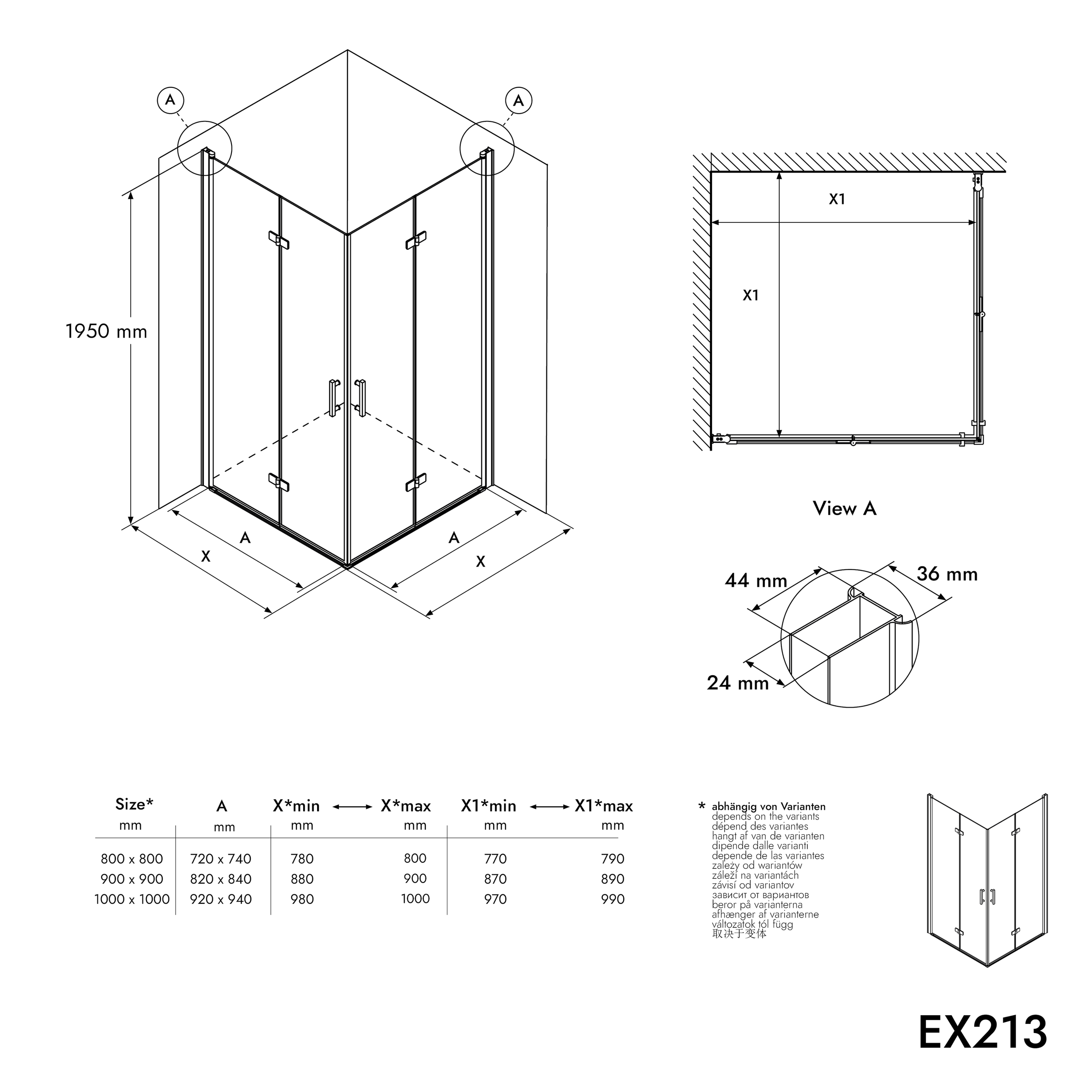 Duschkabin hörndusch EX213