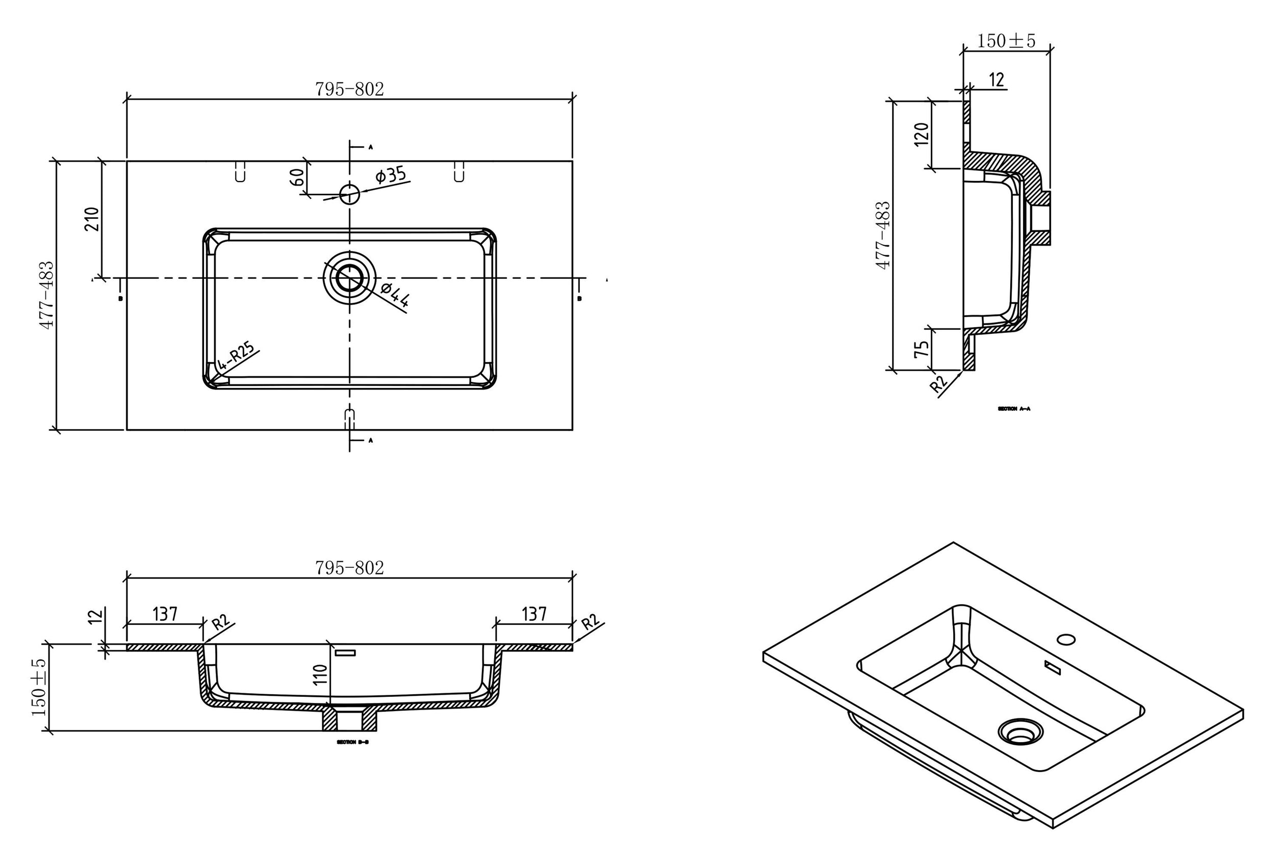 Tvättställsskåp Alice 800