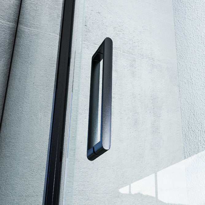 Hörndusch av äkta nano-glas 6 mm, EX 416S svart - 90 x 90 x 195 cm