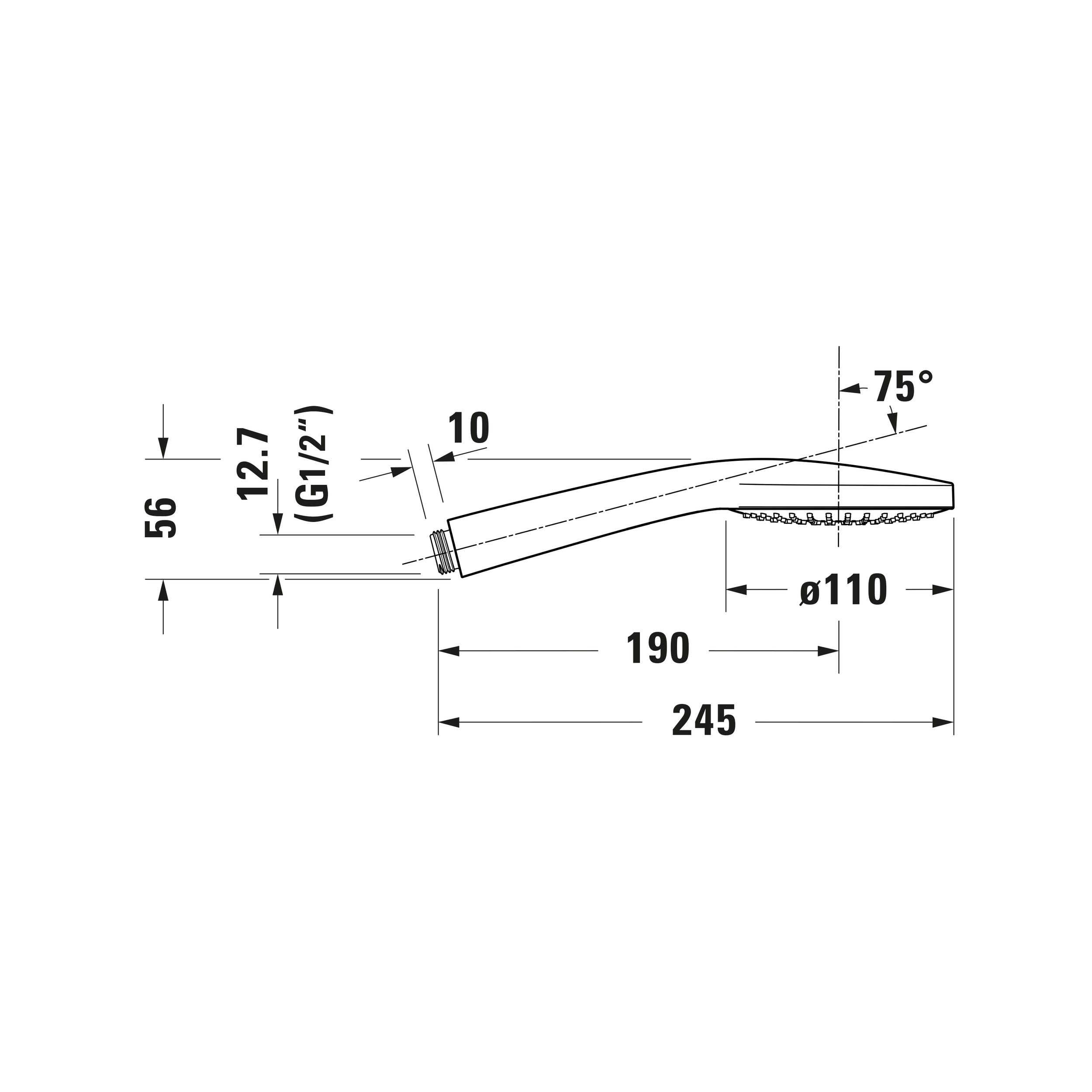 Duravit Tulum inbyggd duschblandare med regndusch