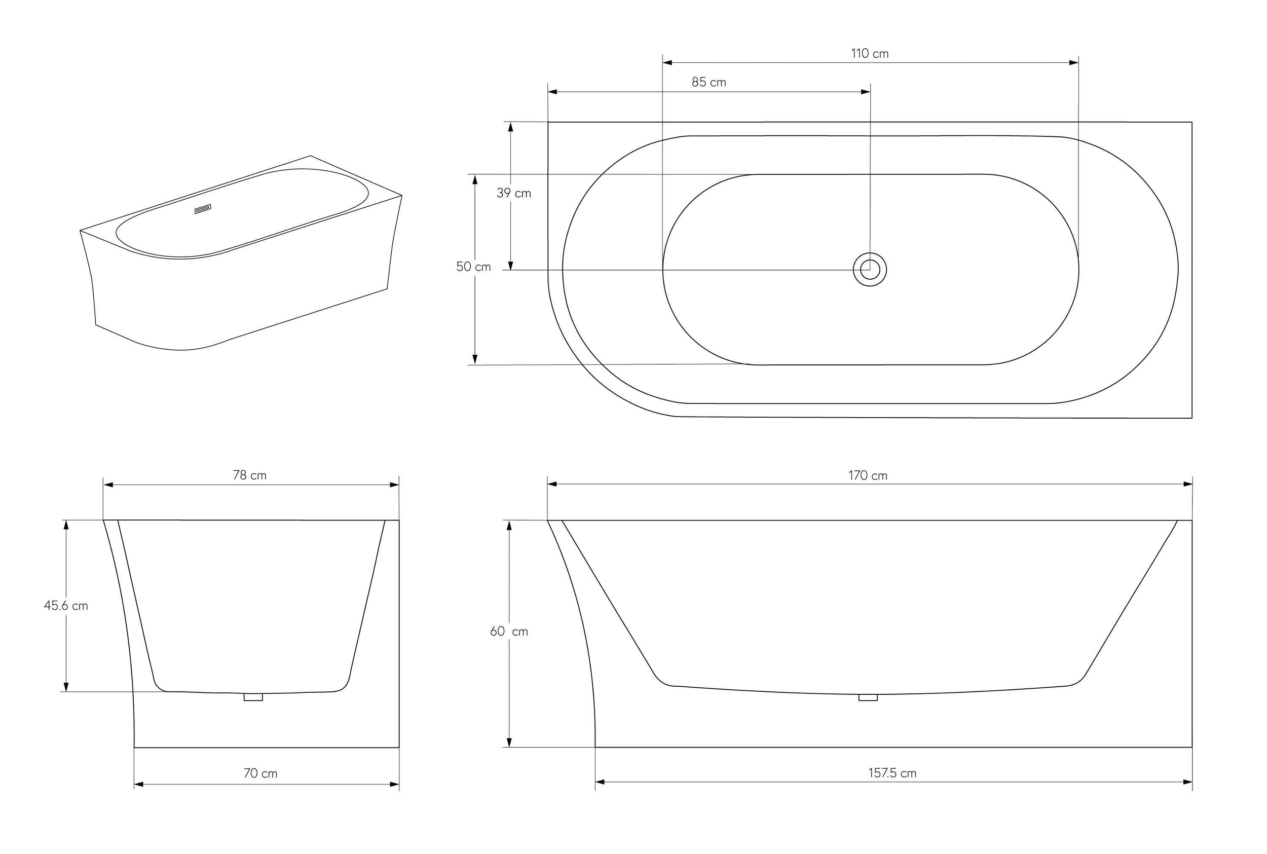 Hörnbadkar NOVA CORNER