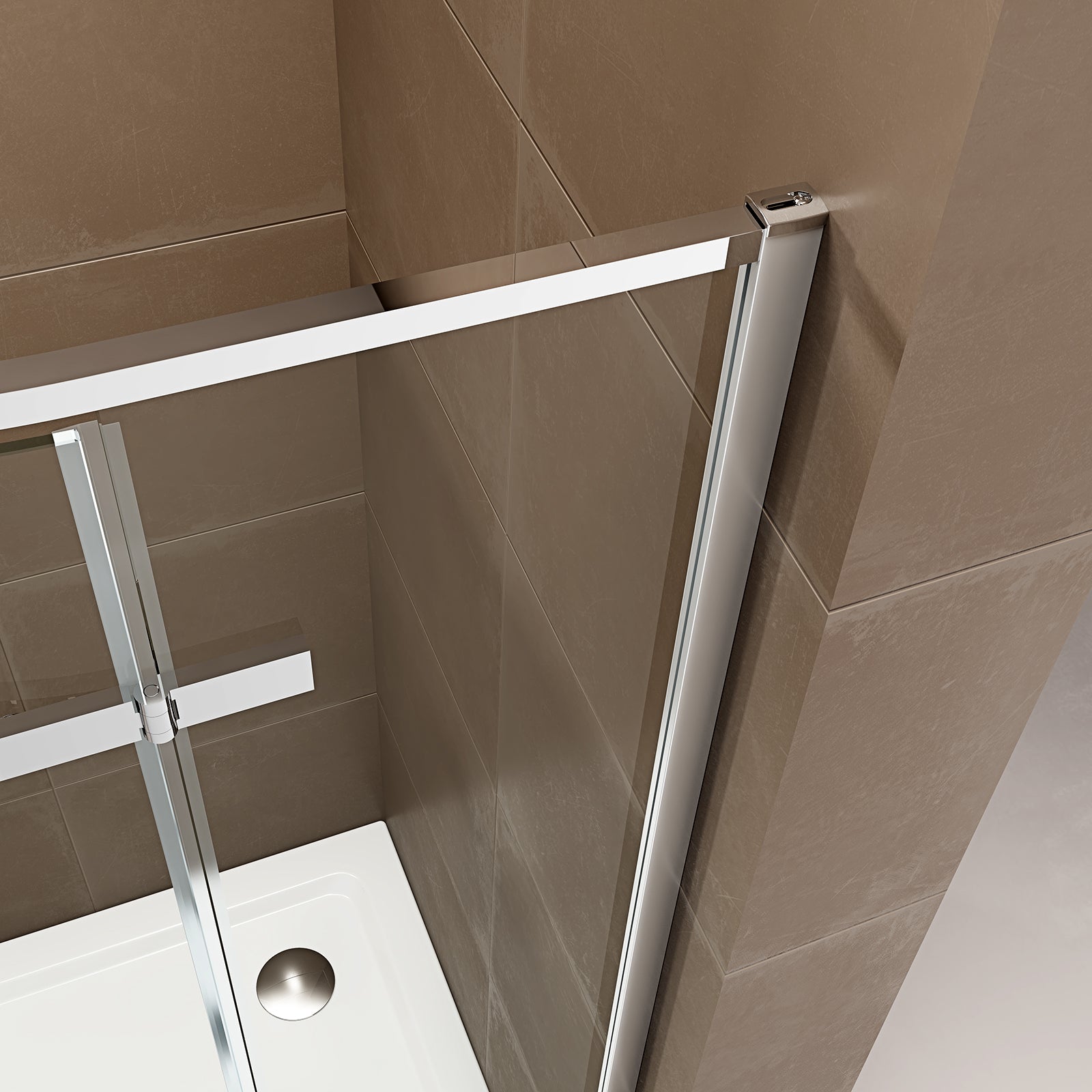 Rund dusch EX406A med två gångjärnsförsedda dörrar