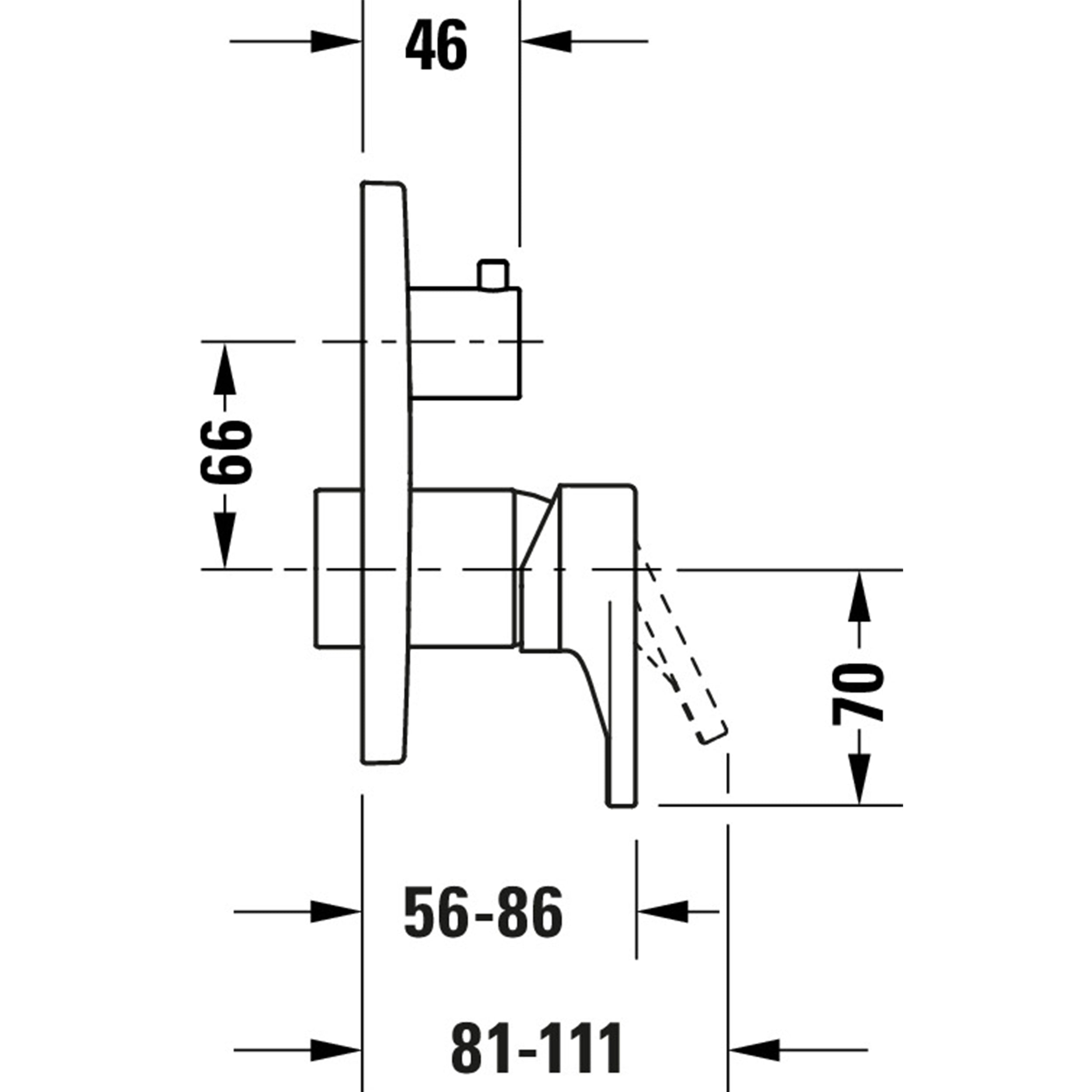 Duravit Tulum inbyggd duschblandare med regndusch