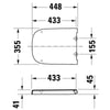 Duravit Univavo universell toalettsits med mjukstängning, fyrkantig