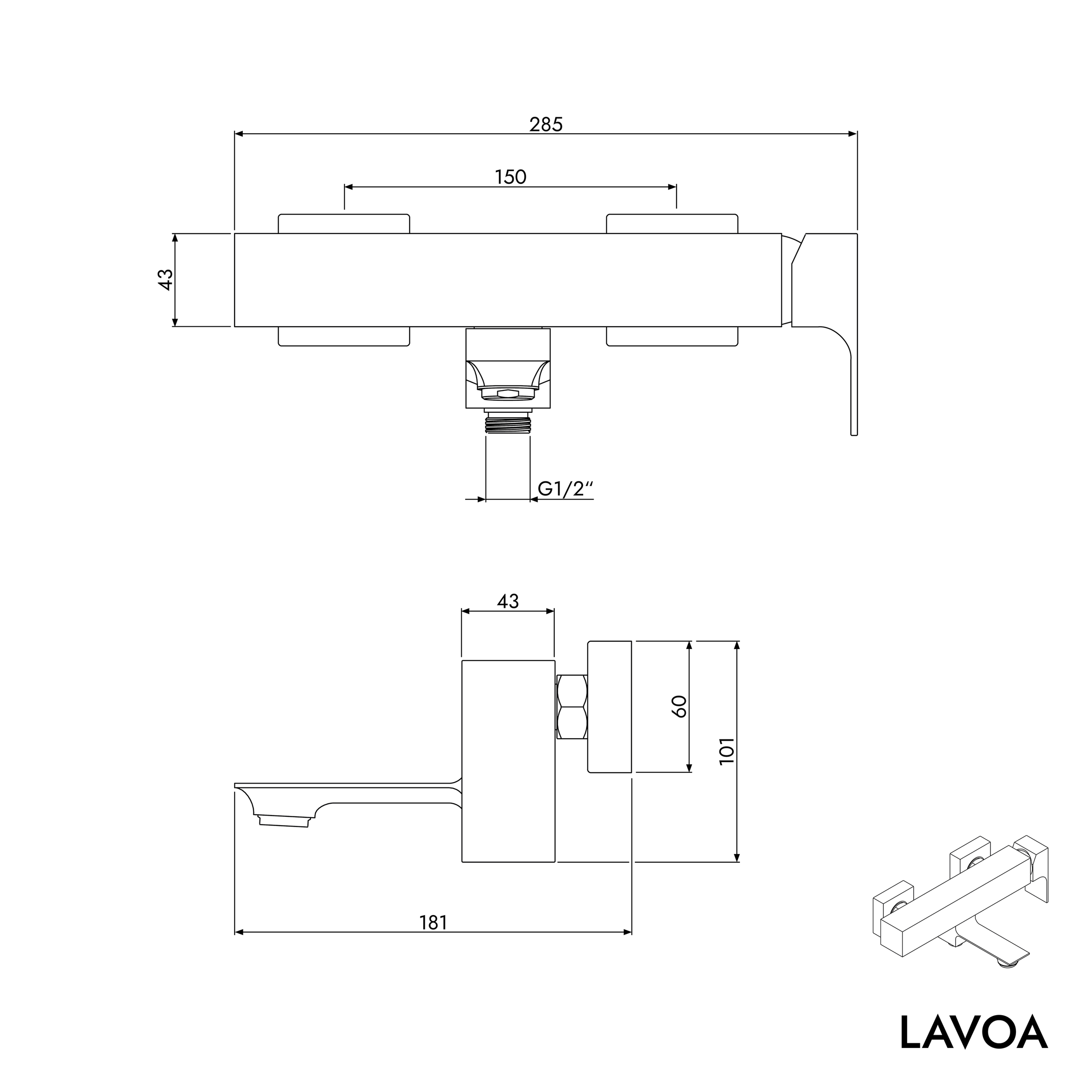 LAVOA badkarsblandare