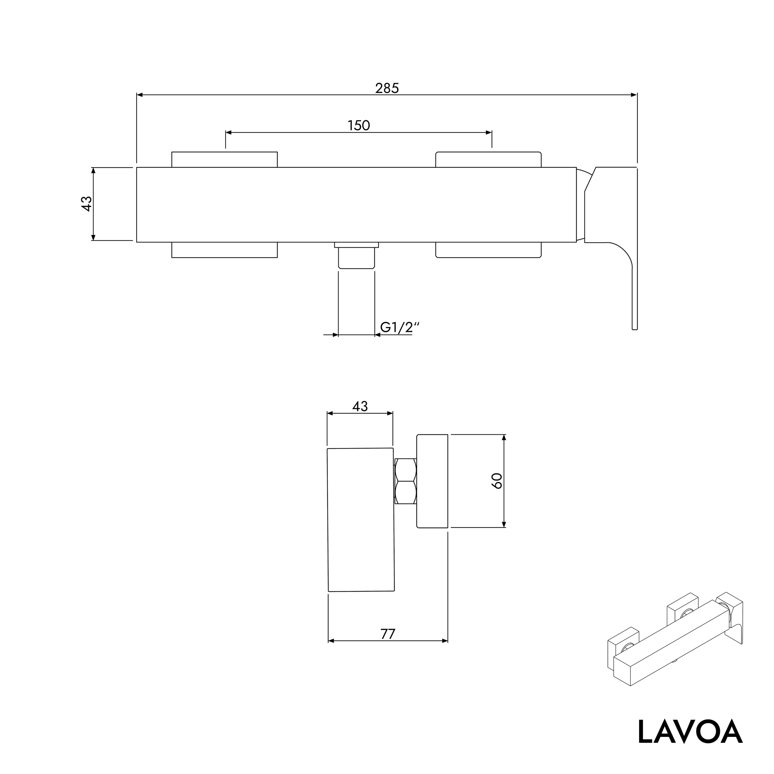 LAVOA duscharmatur