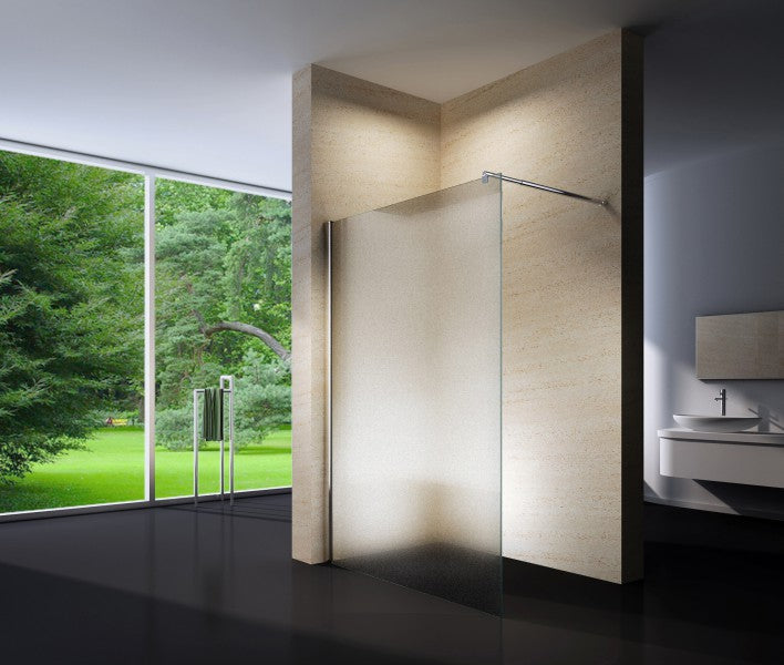 Walk-in duschvägg EX101 - 10 mm NANO äkta glas - satin glas - valbar bredd 