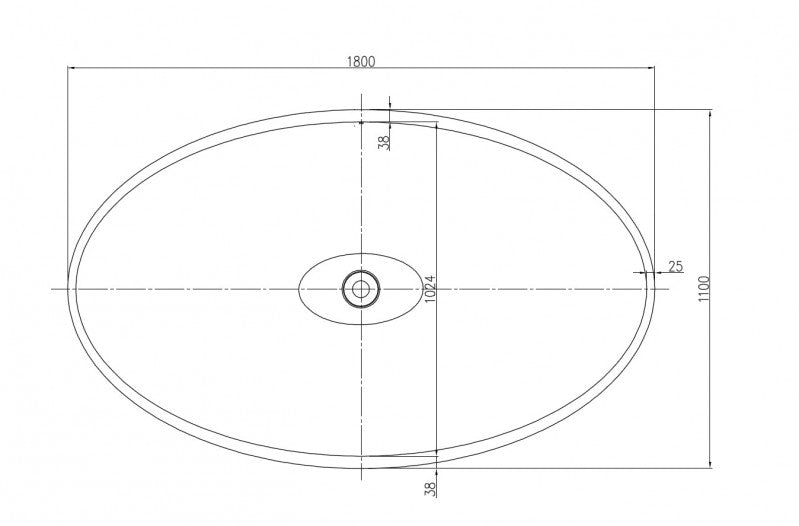 Fristående badkar av kompositsten (Solid Surface), WAVE