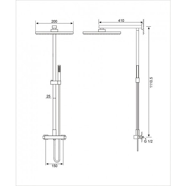 Duschsystem 8921C Basic med SEDAL-termostat