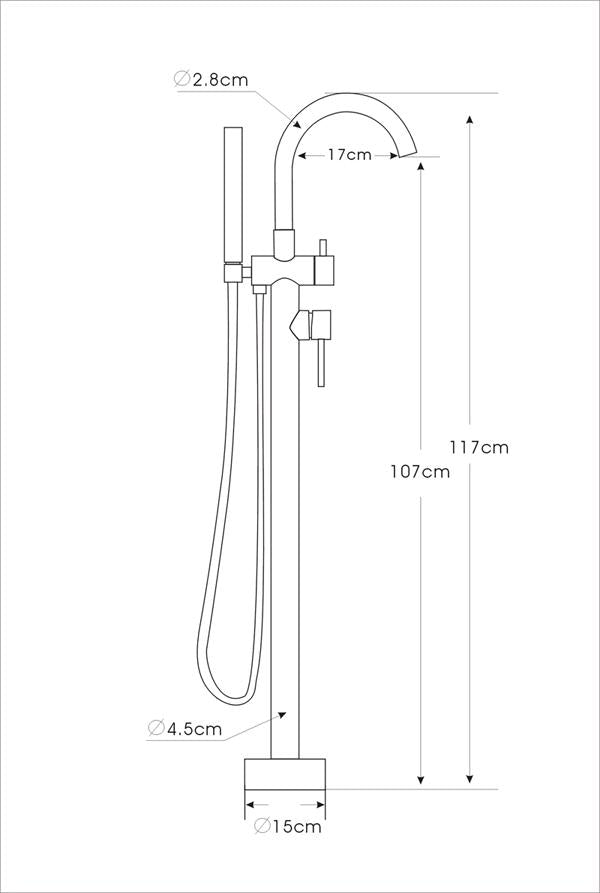 Lyxig golvblandare 8028B