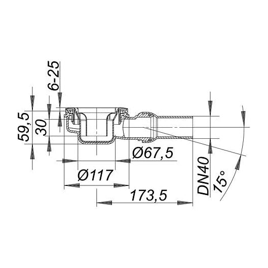 Dallmer duschkar avlopp ORIO 60 mm höjd