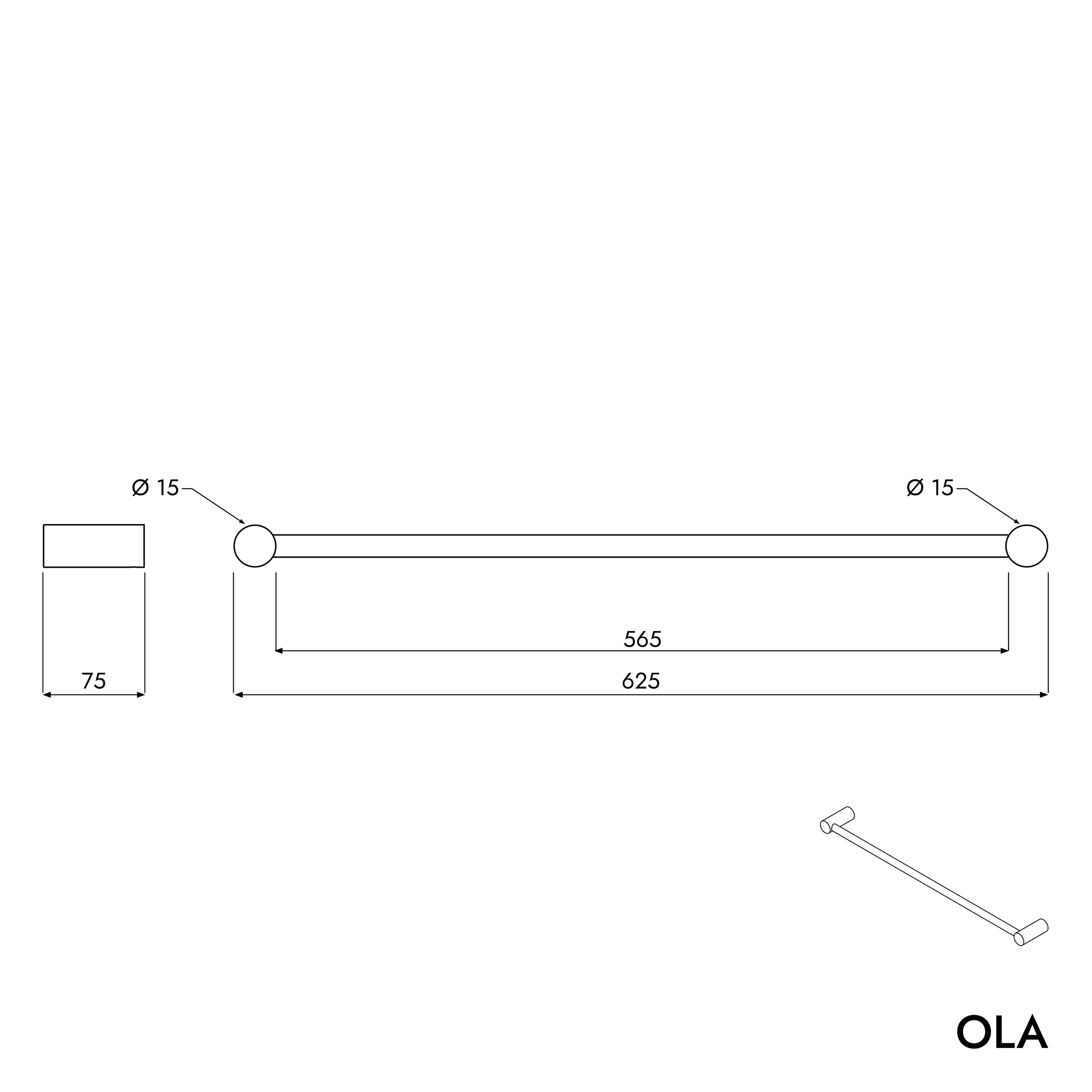 Badhandduksstång OLA