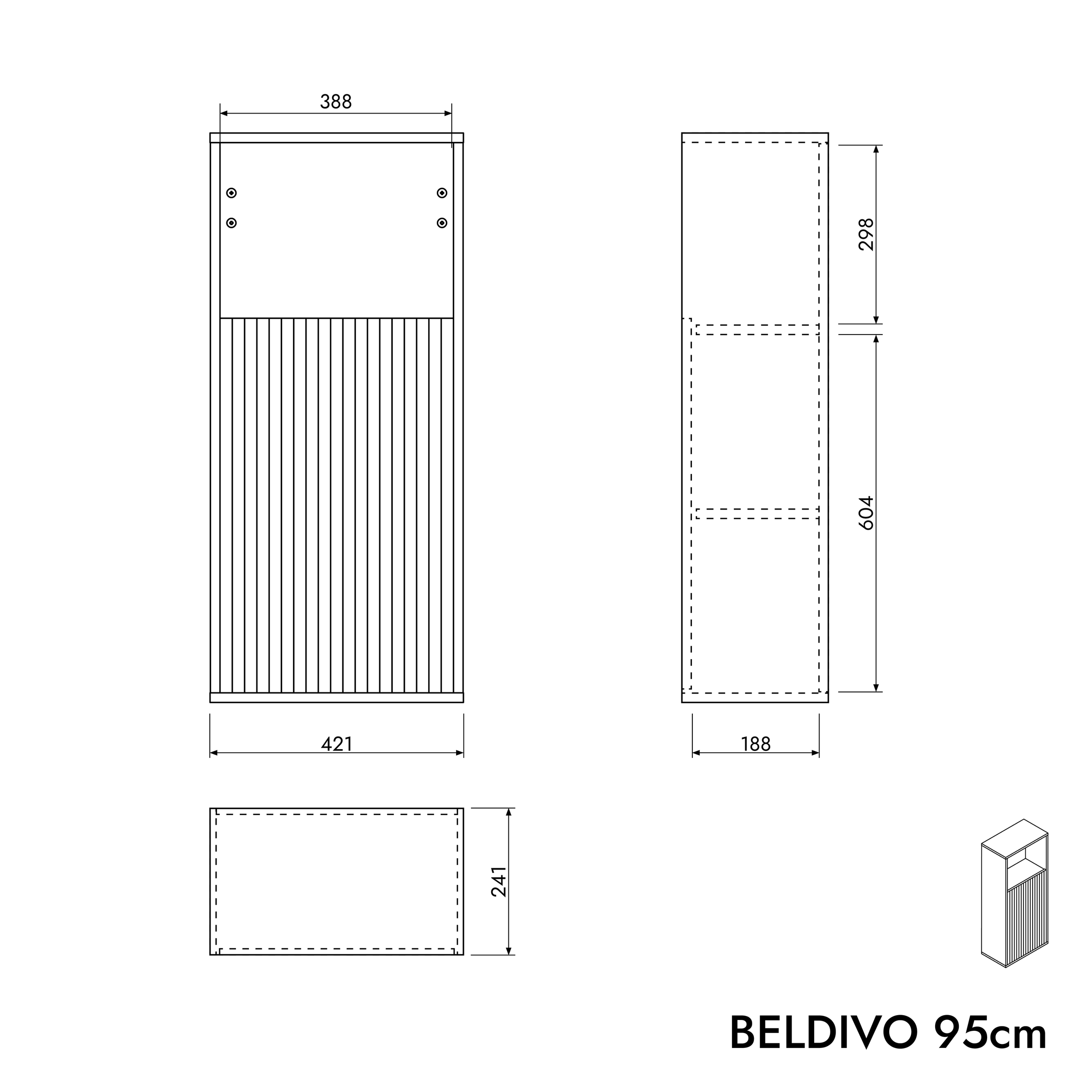 Badrumsmöbel Set BELDIVO 60 cm med tvättställ