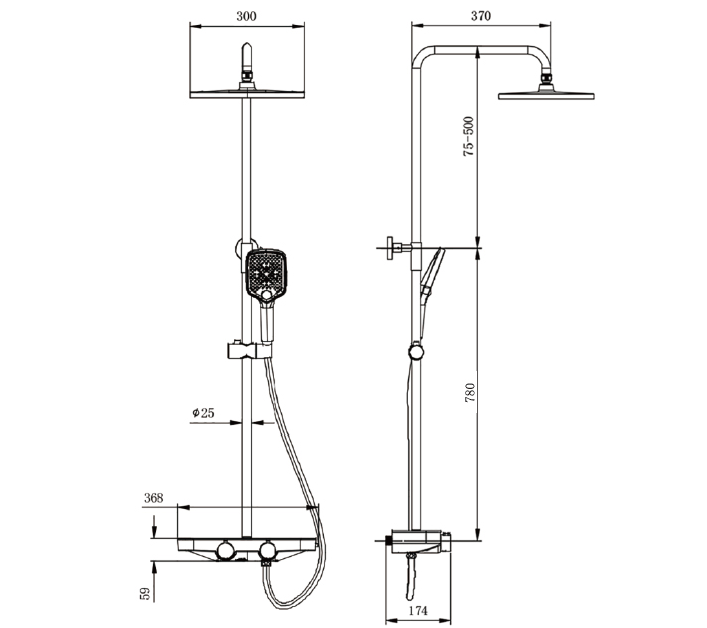 Duschsystem termostat BS371