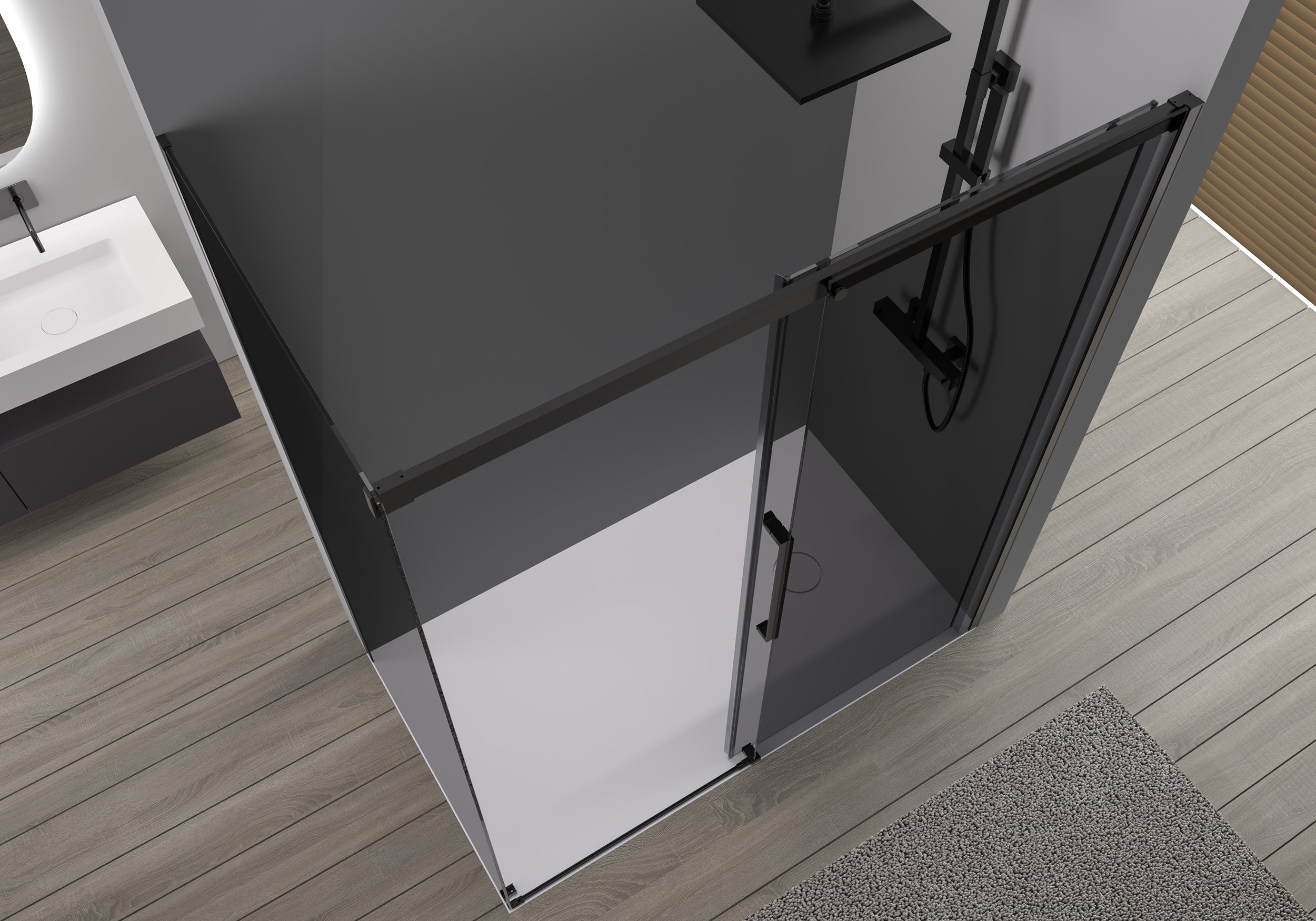 Hörndusch med skjutdörr Soft-Close DX906 FLEX