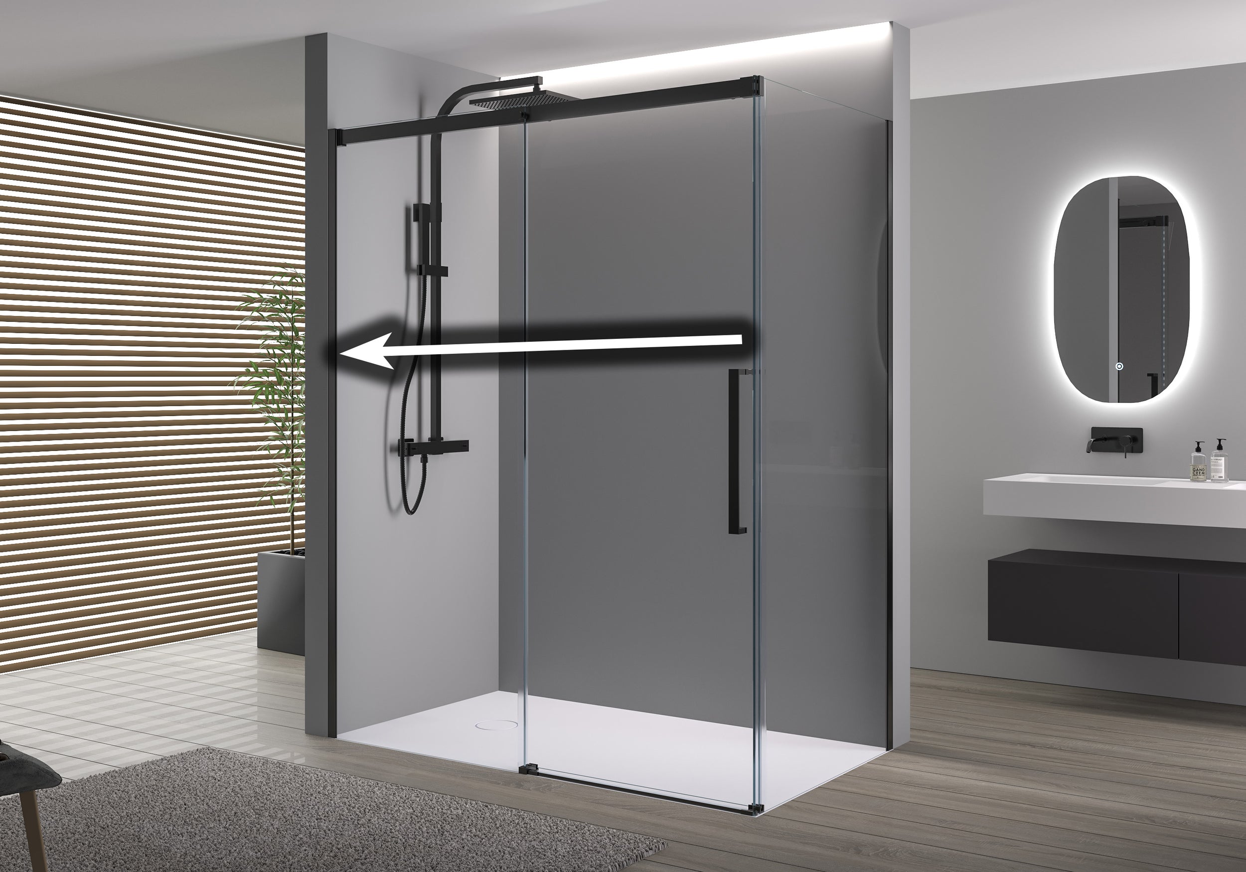 Chuveiro de canto com porta de correr Soft-Close DX906 FLEX