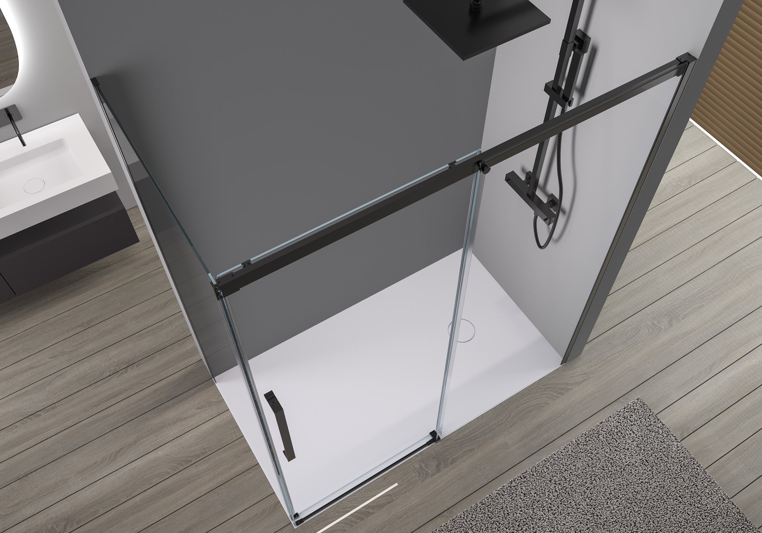 Chuveiro de canto com porta de correr Soft-Close DX906 FLEX