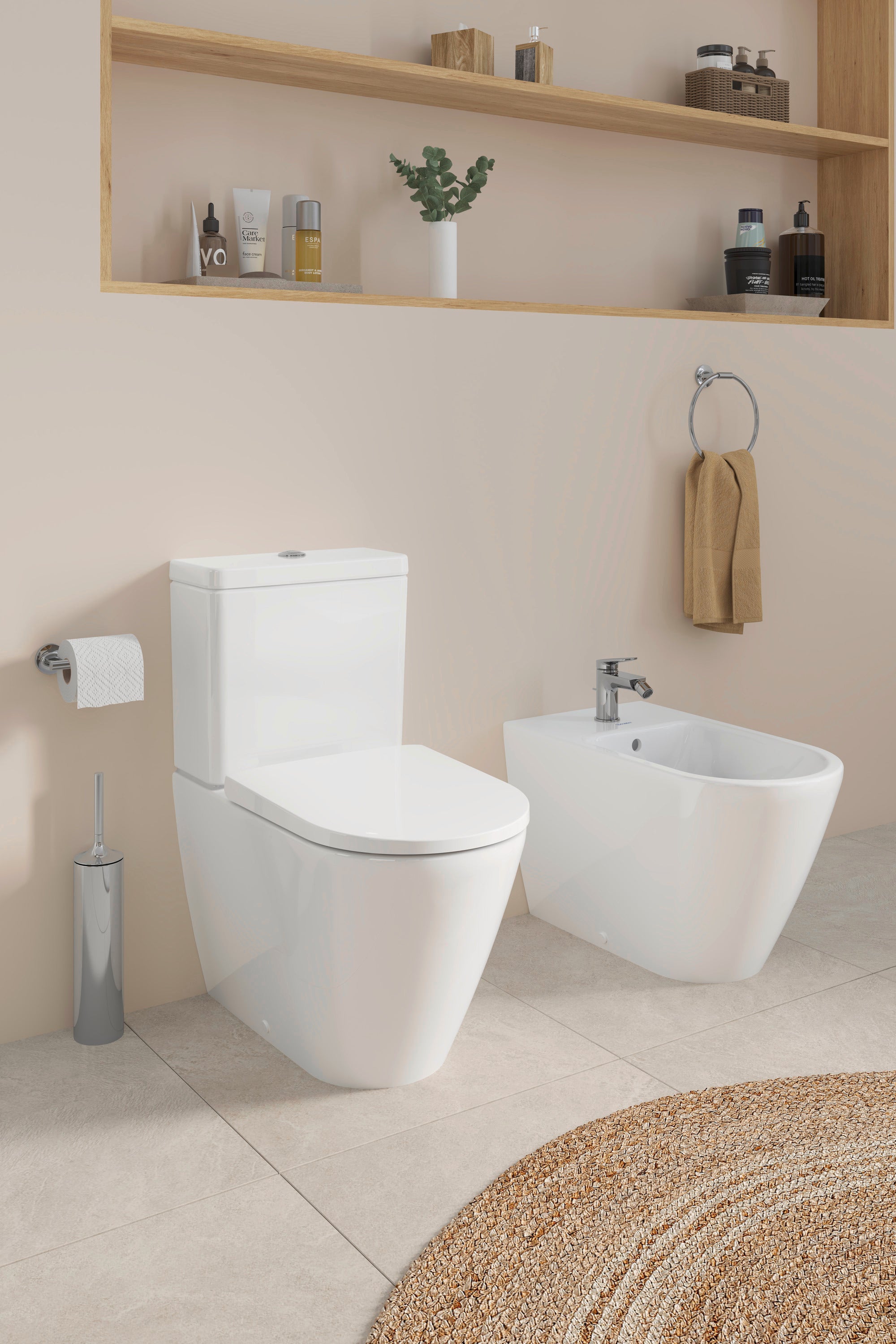 Duravit Wave Einhebel-Bidetmischer mit Ablaufgarnitur und Zugstange - Farbe wählbar