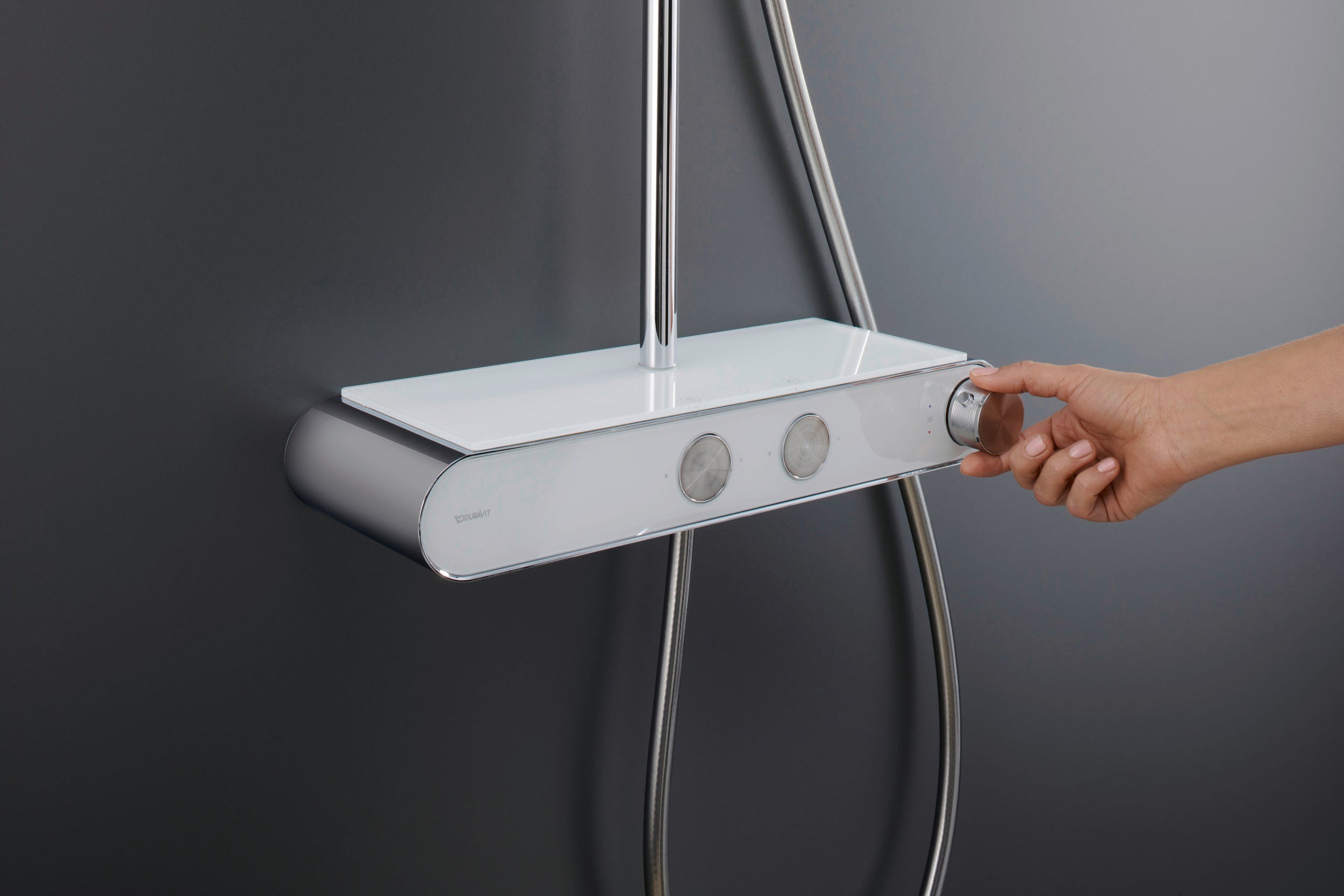 Duravit duschsystem med termostat och glashylla