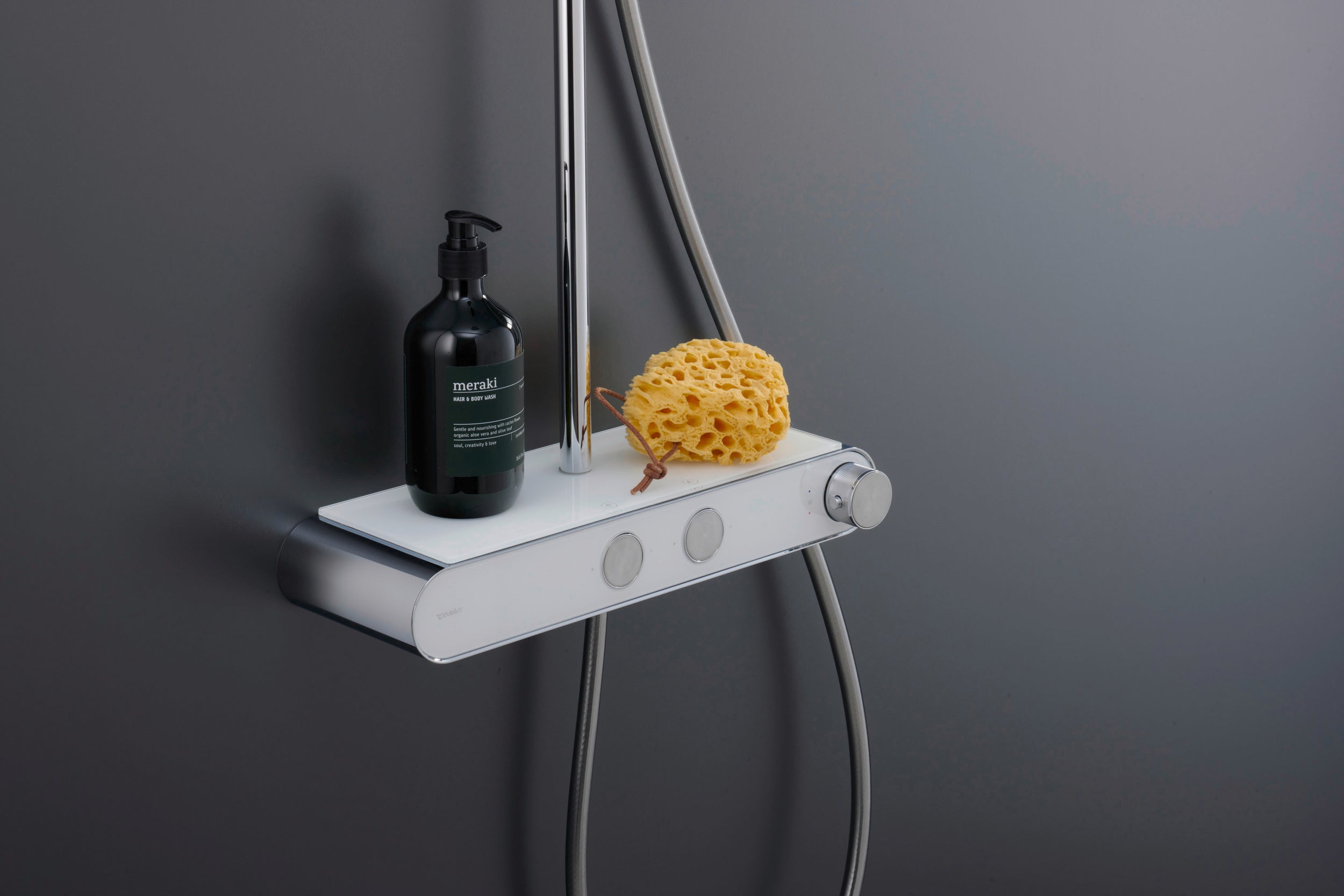 Duravit duschsystem med termostat och glashylla