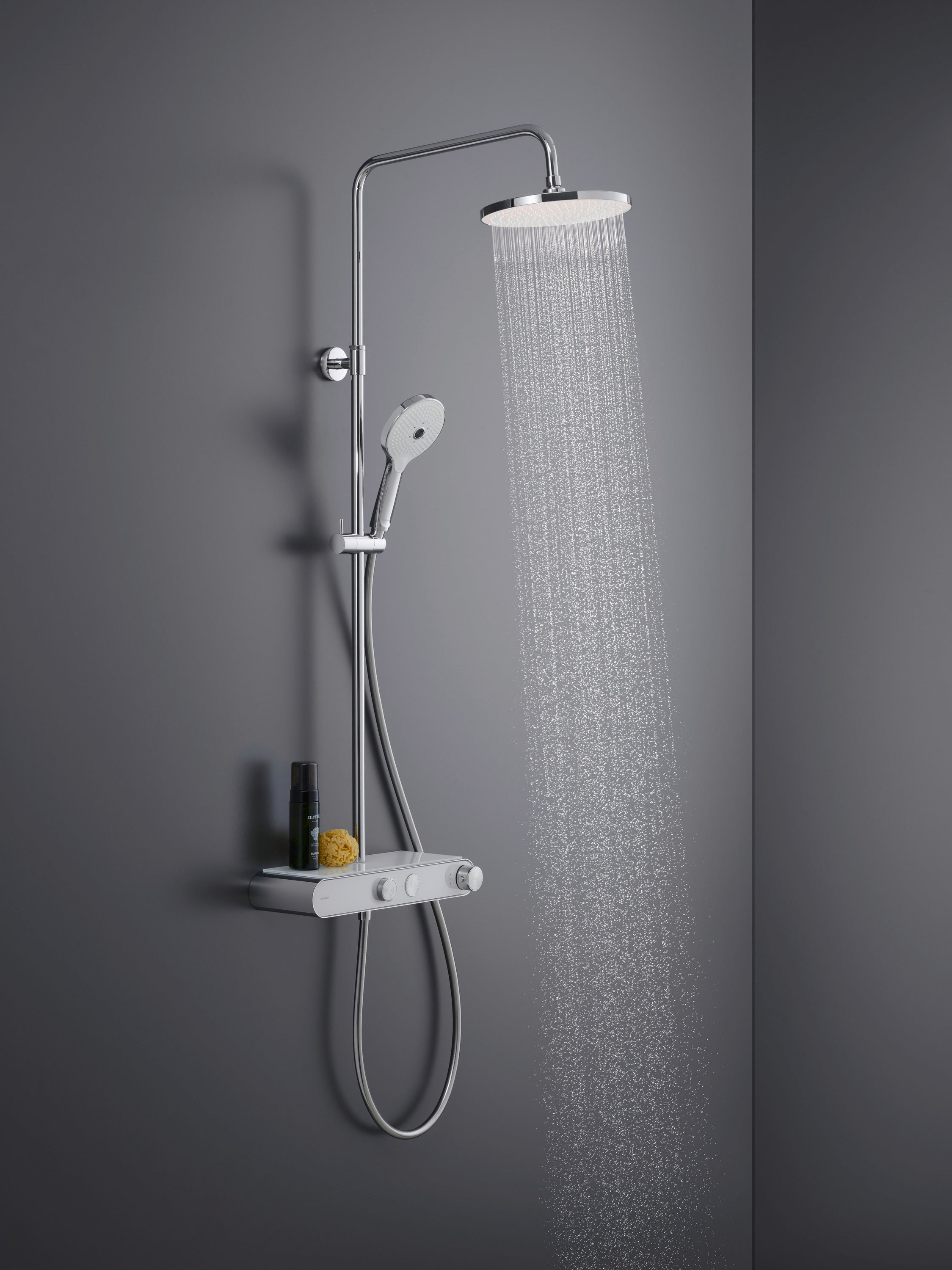 Duravit duschsystem med termostat och glashylla