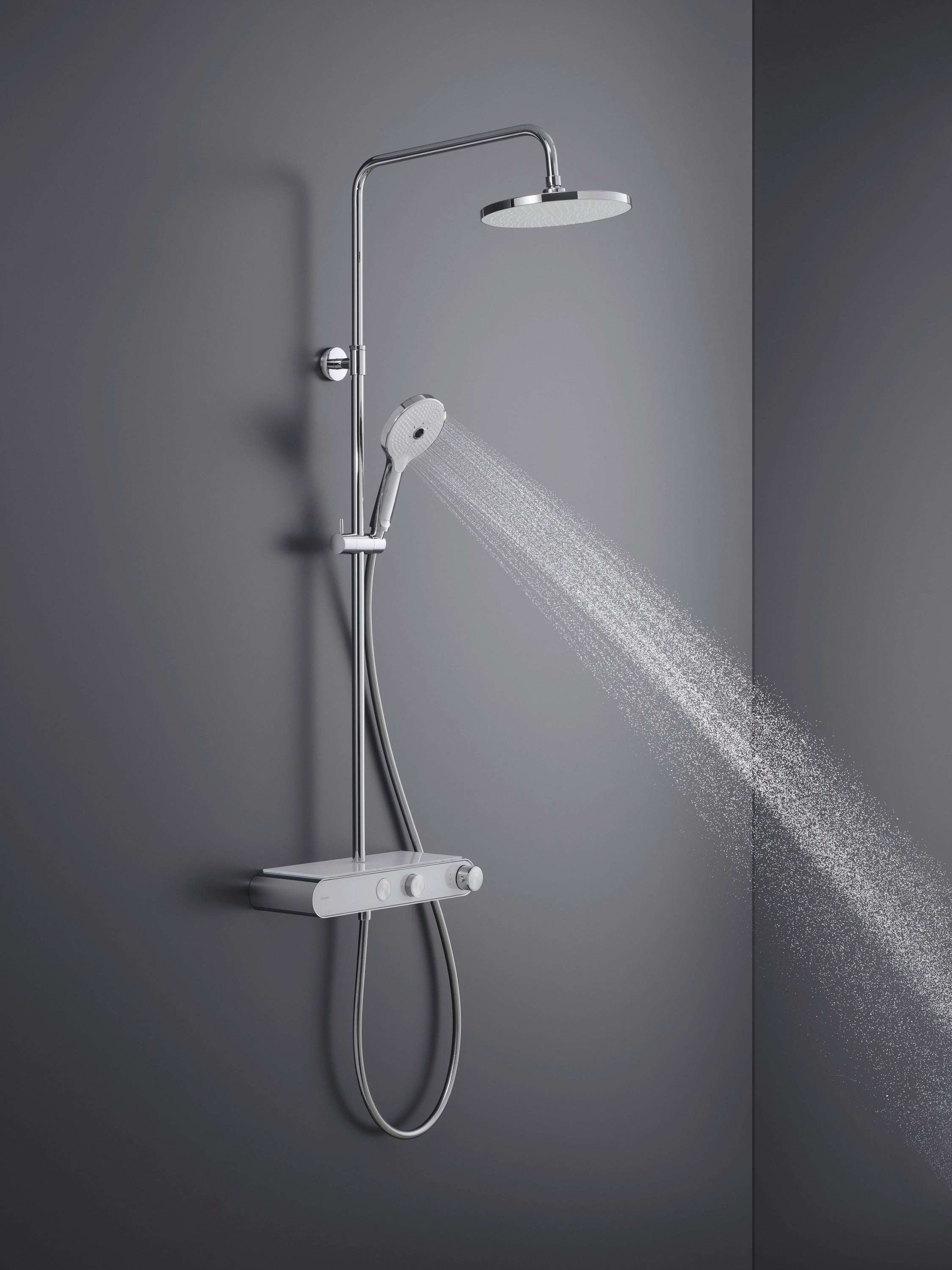 Duravit duschsystem med termostat och glashylla