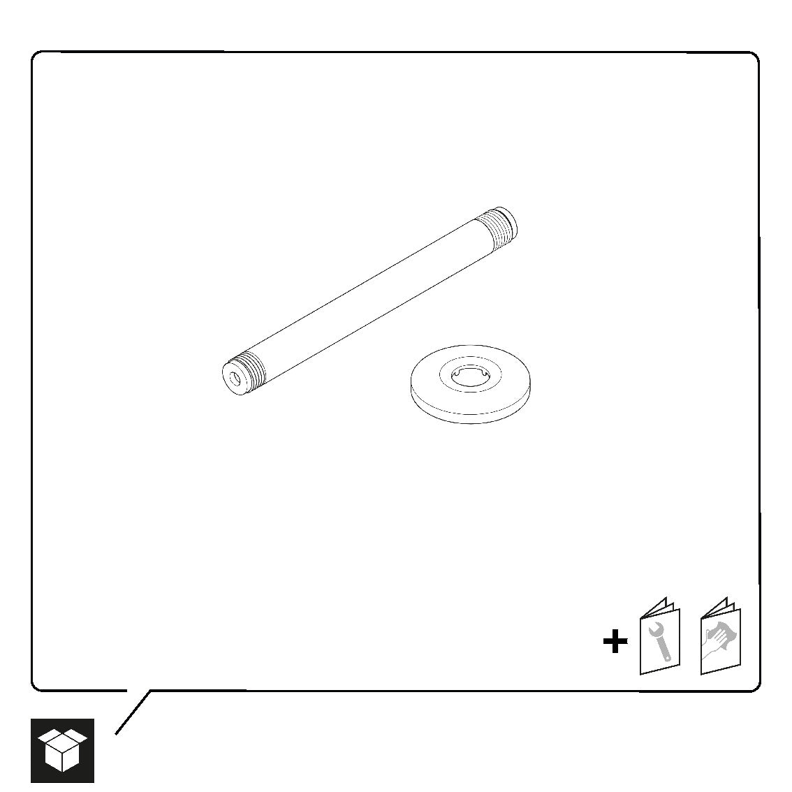Duravit universal duscharm 200 mm, takmontering - färg valbar