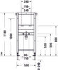 DuraSystem tvättställselement, standard, 500x170x1148mm