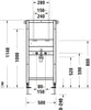 DuraSystem tvättställselement, standard, 500x170x1148mm