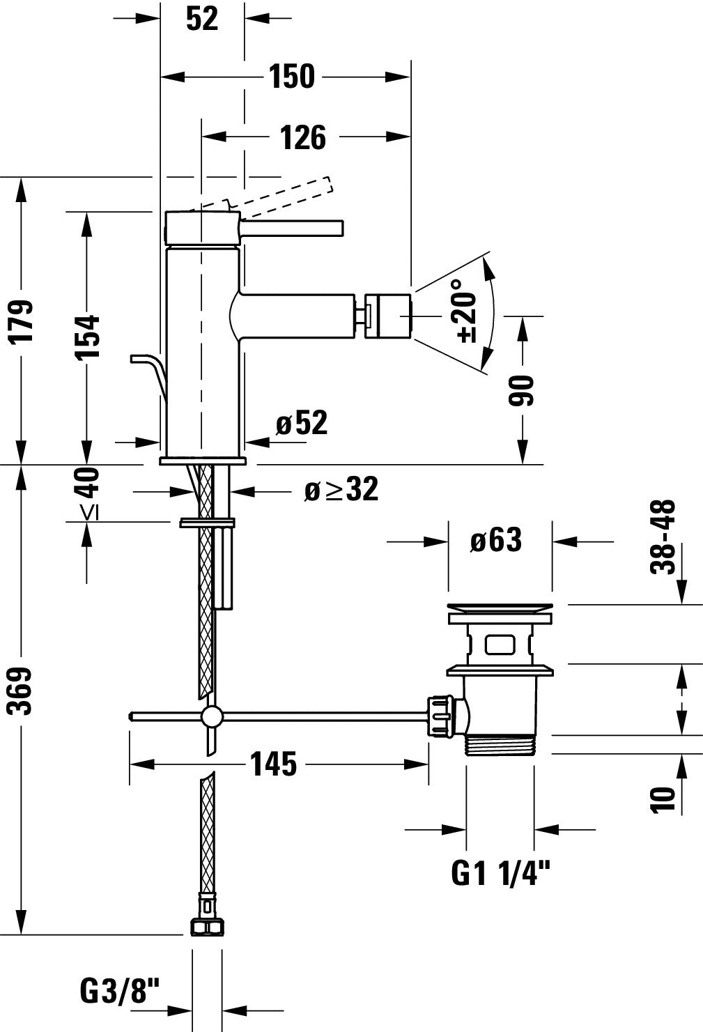 Duravit Circle engrepps bidéblandare